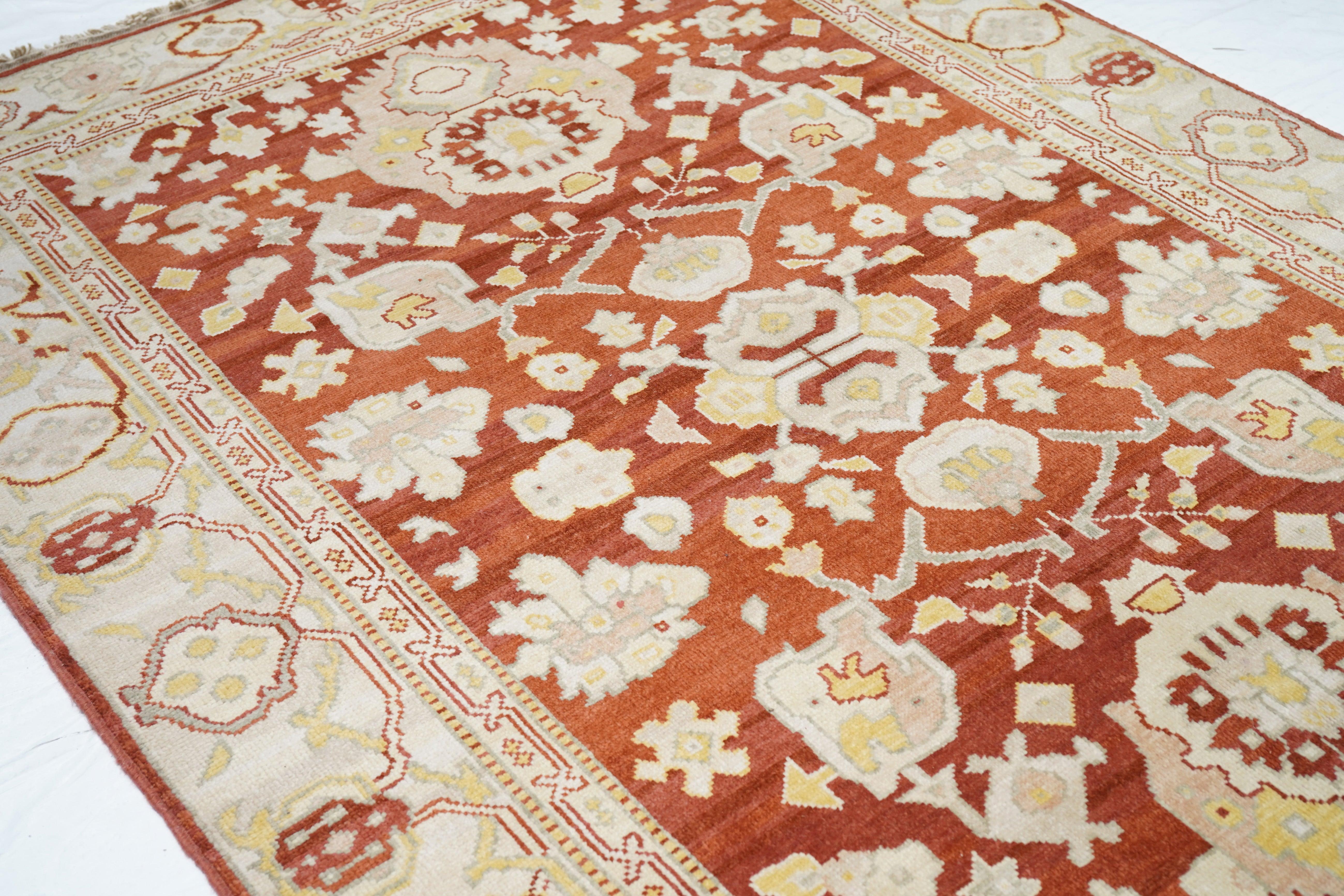 Wool Oushak Rug 6'0'' x 9'0'' For Sale