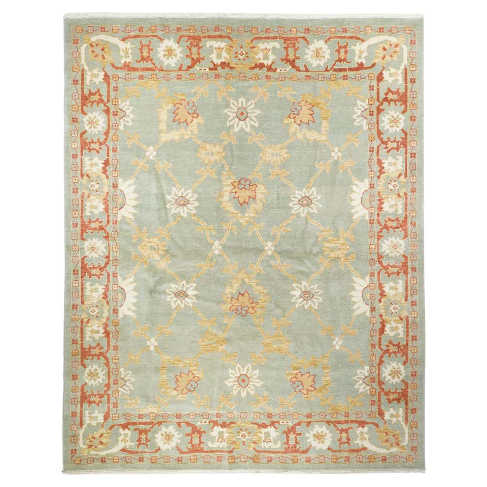 Square Turkish Antique Look Oushak Rug 9' x 9'11
