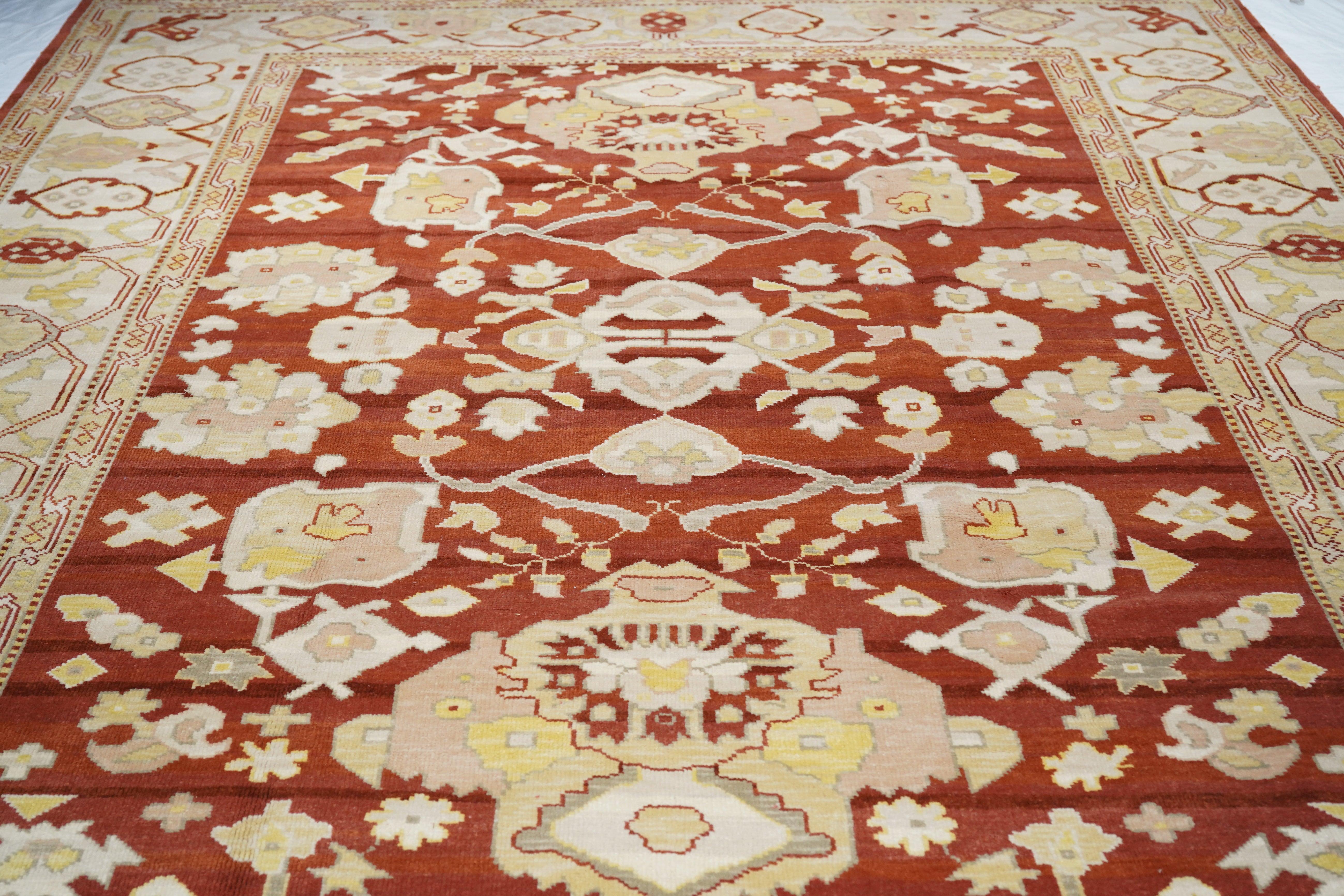 Tapis Oushak 9'0'' x 12'0'' en vente 3