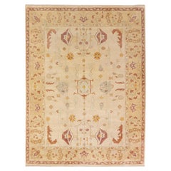 Oushak Rug, Beige, Cream and Red, 11'8" x 8'10"