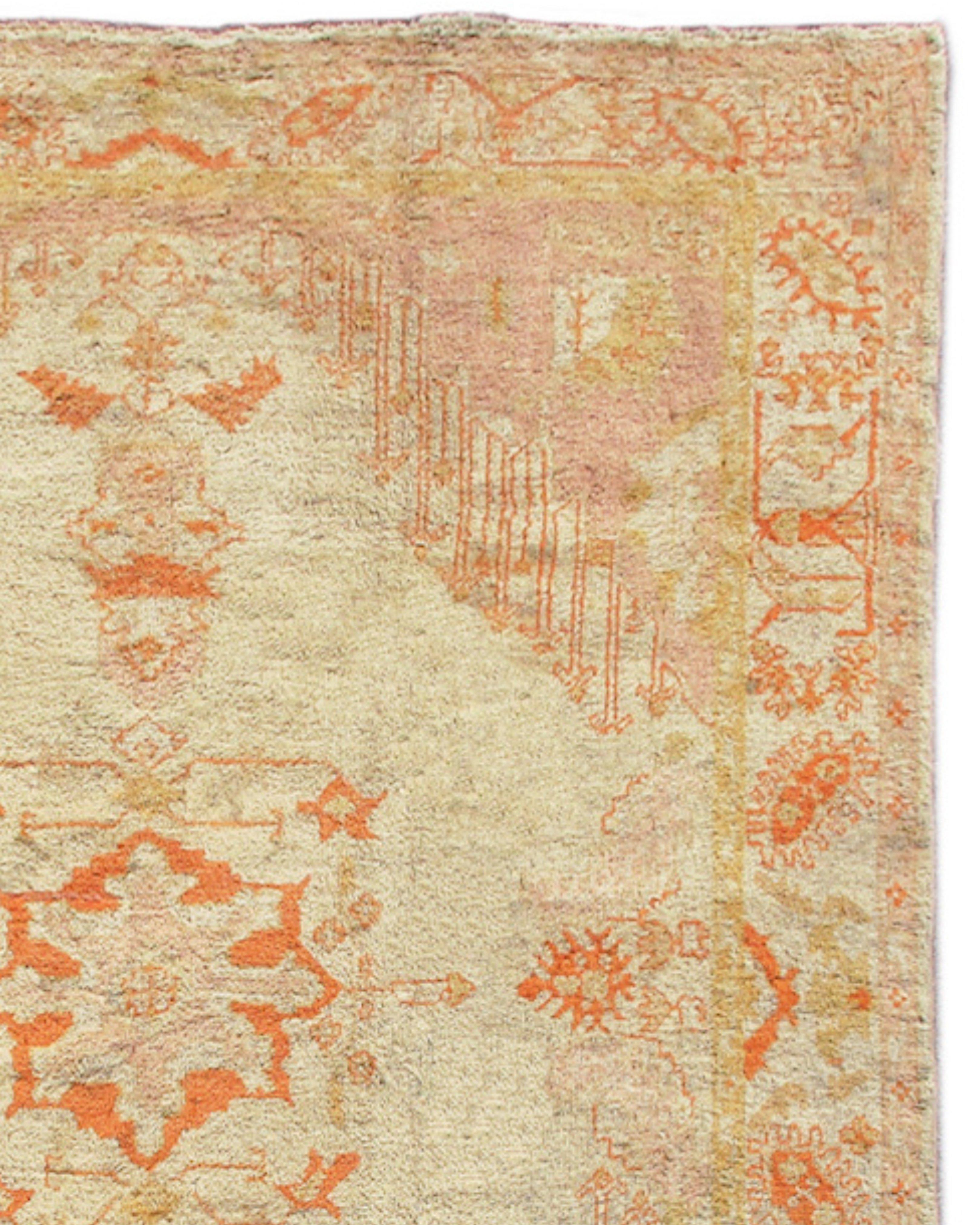 Antiker anatolischer Oushak-Teppich, spätes 19. Jahrhundert im Zustand „Hervorragend“ im Angebot in San Francisco, CA