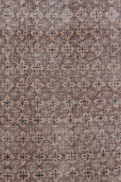 Oushak Rug, Medium Brown, Snowflake Pattern