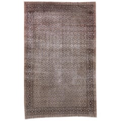 Oushak Rug, Medium Brown, Snowflake Pattern