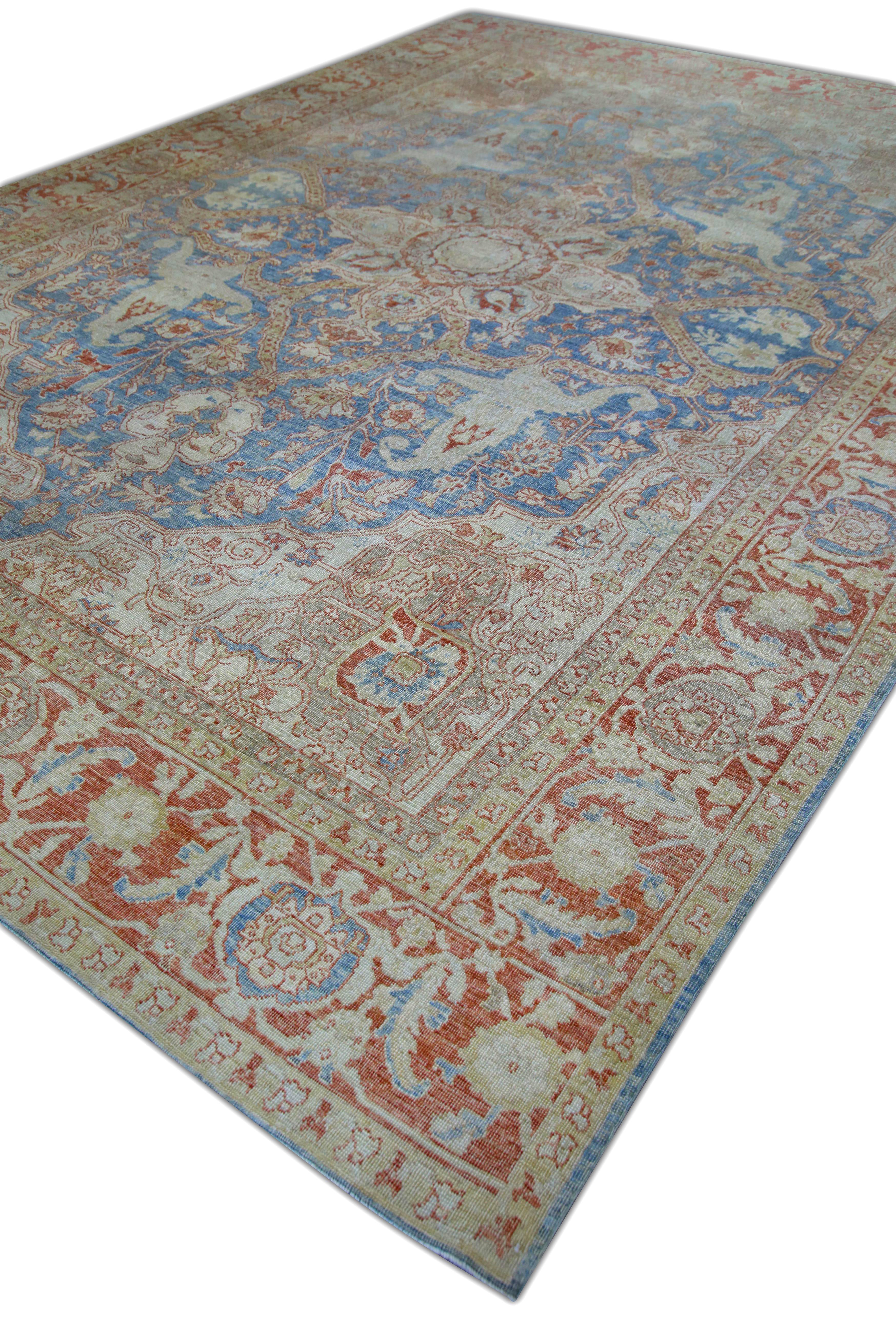 Contemporary Oushak Rug Oriental Hand Knotted Turkish Antique Look Oushak 10'3
