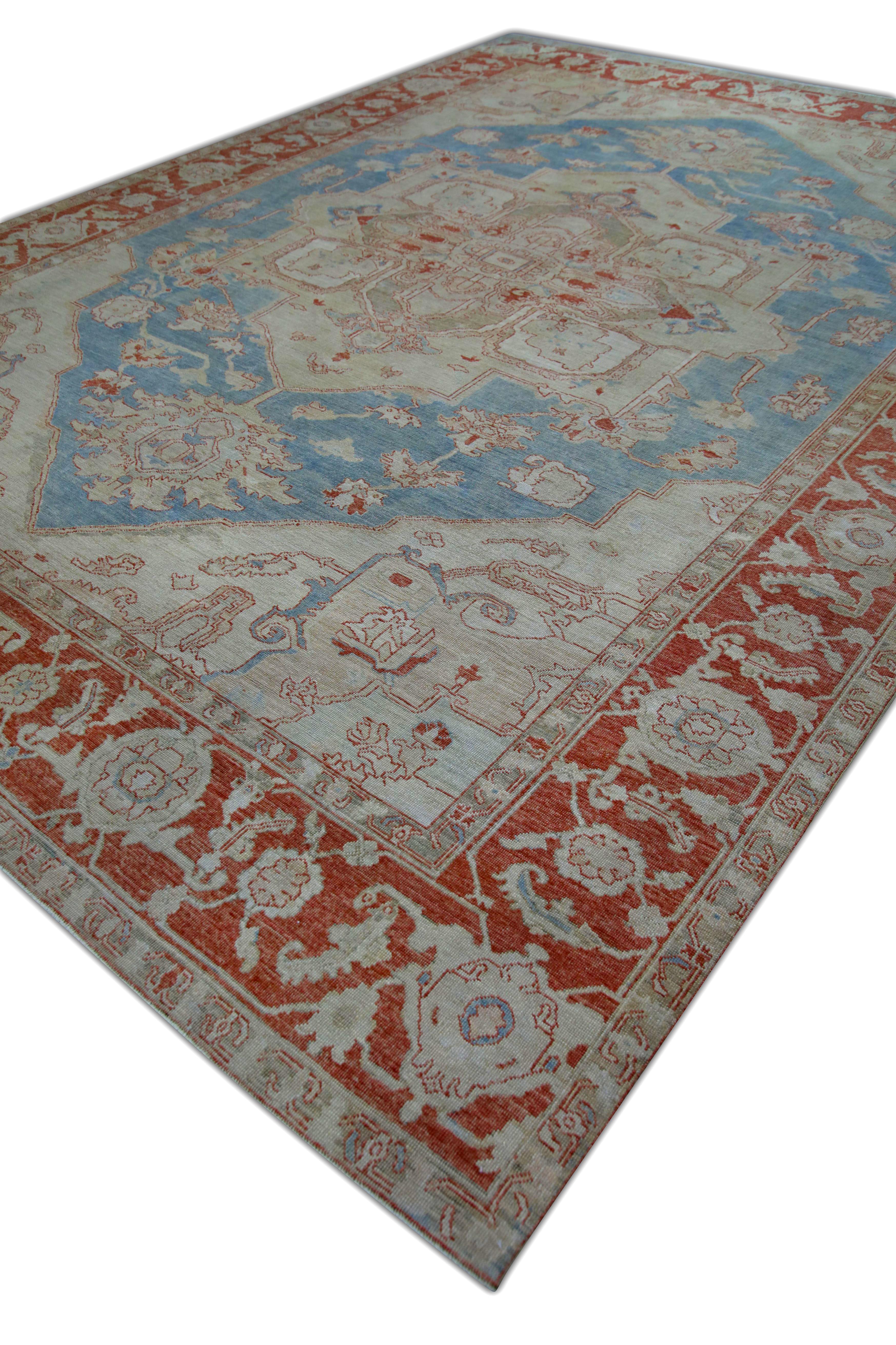 Oushak-Teppich Orientalischer handgeknüpfter türkischer antiker Look Oushak 10'4