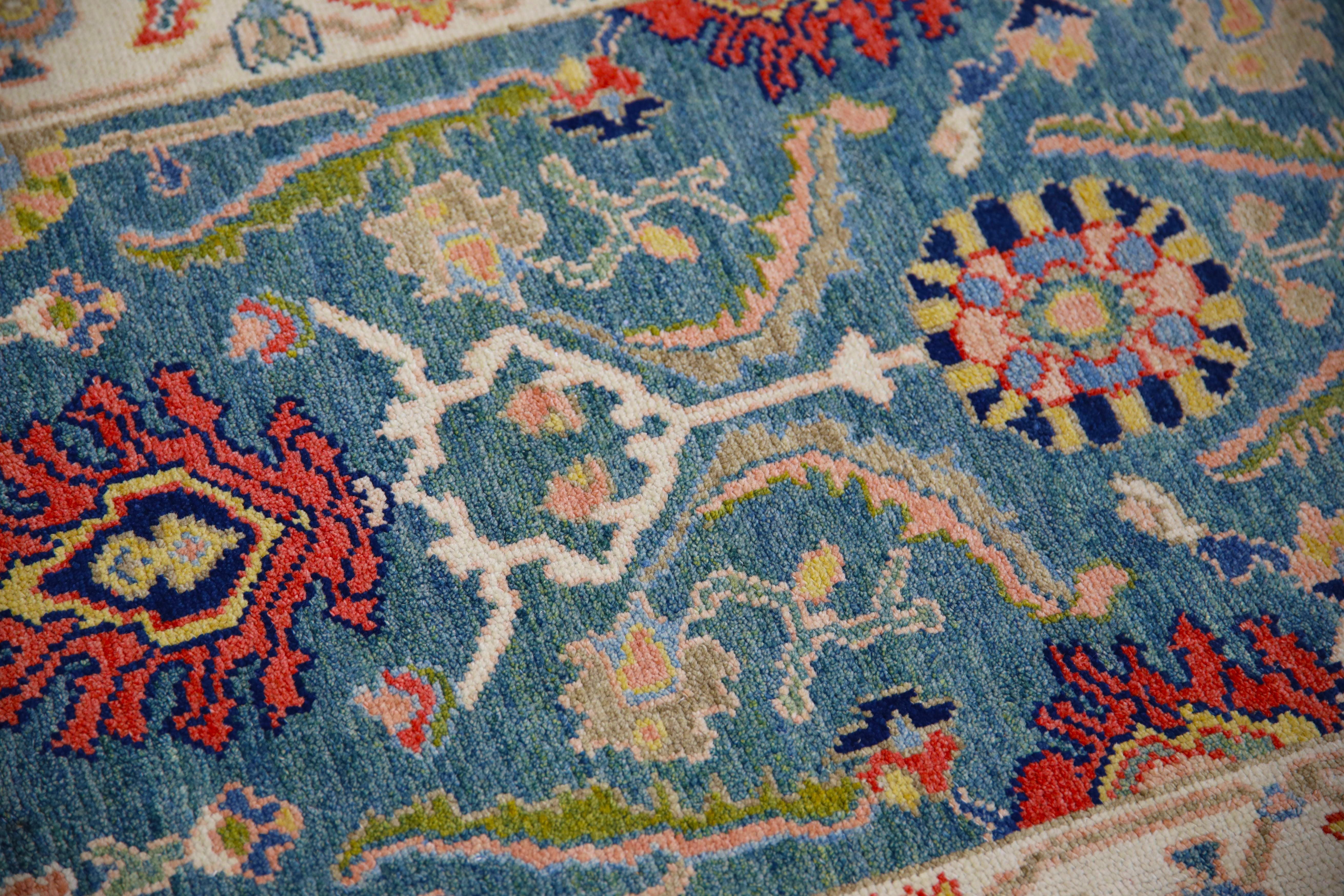 Oushak Rug Oriental Hand Knotted Turkish Antique Look Oushak 2'10