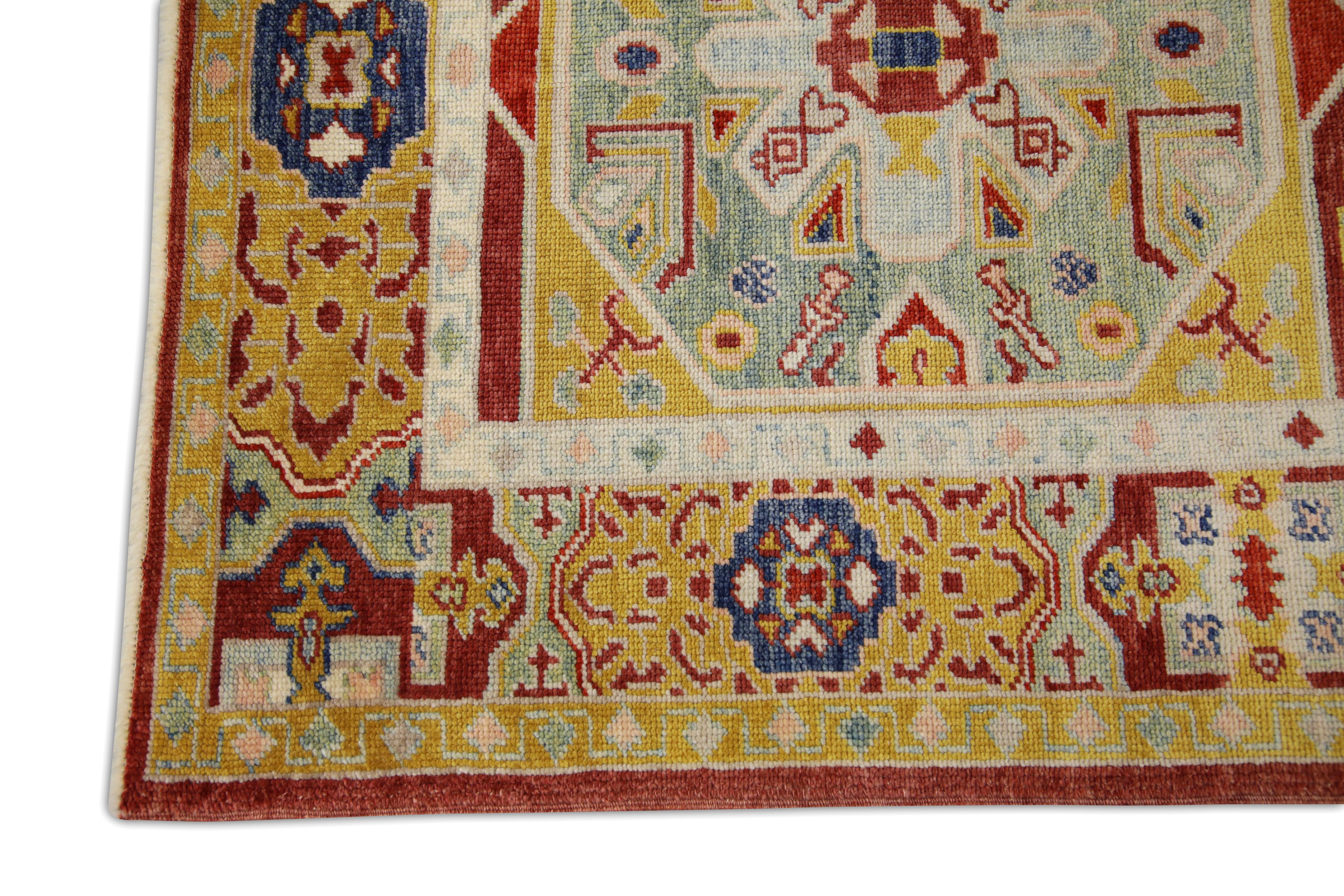 Oushak-Teppich Orientalischer handgeknüpfter türkischer antiker Look Oushak 3'2