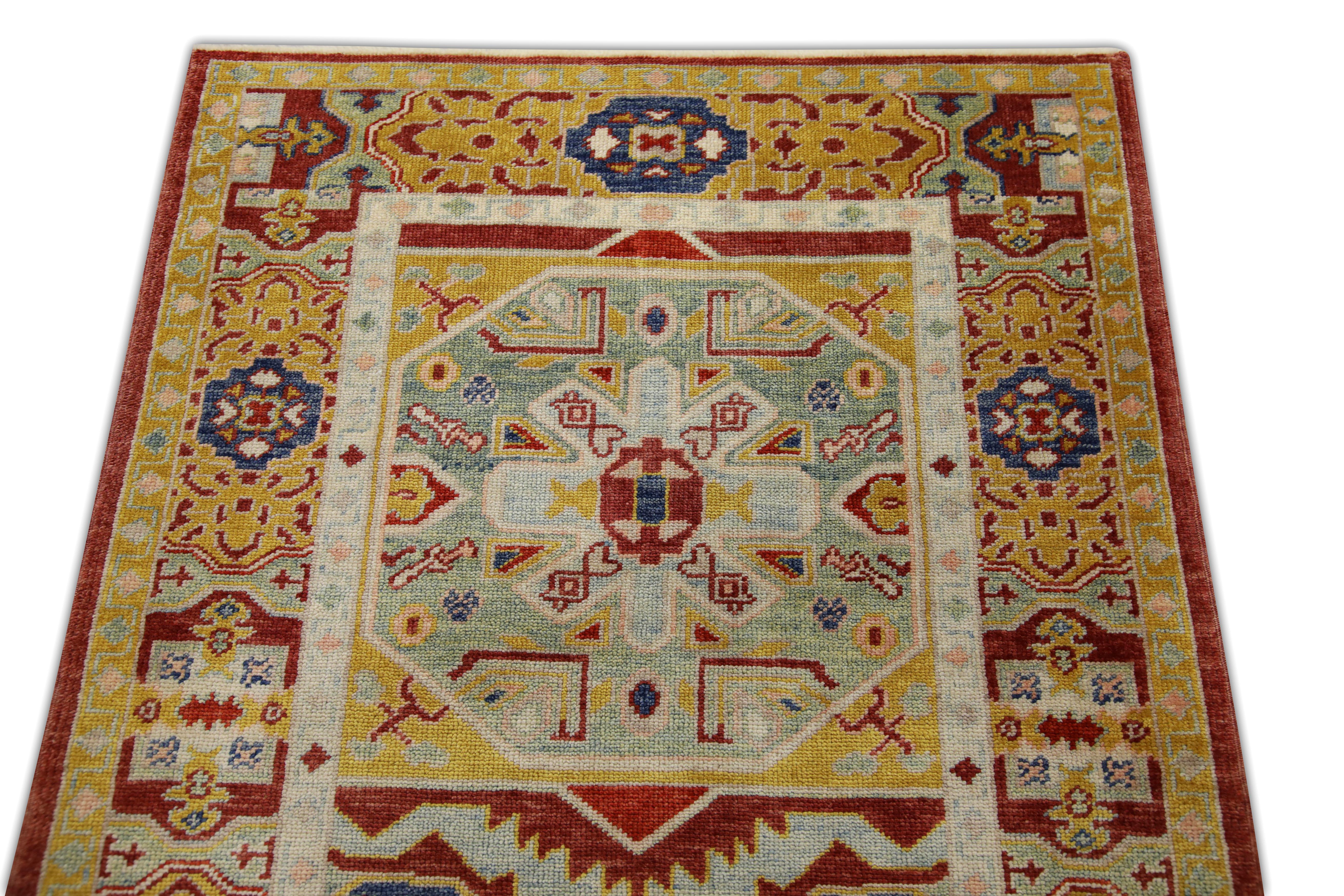 Oushak-Teppich Orientalischer handgeknüpfter türkischer antiker Look Oushak 3'2