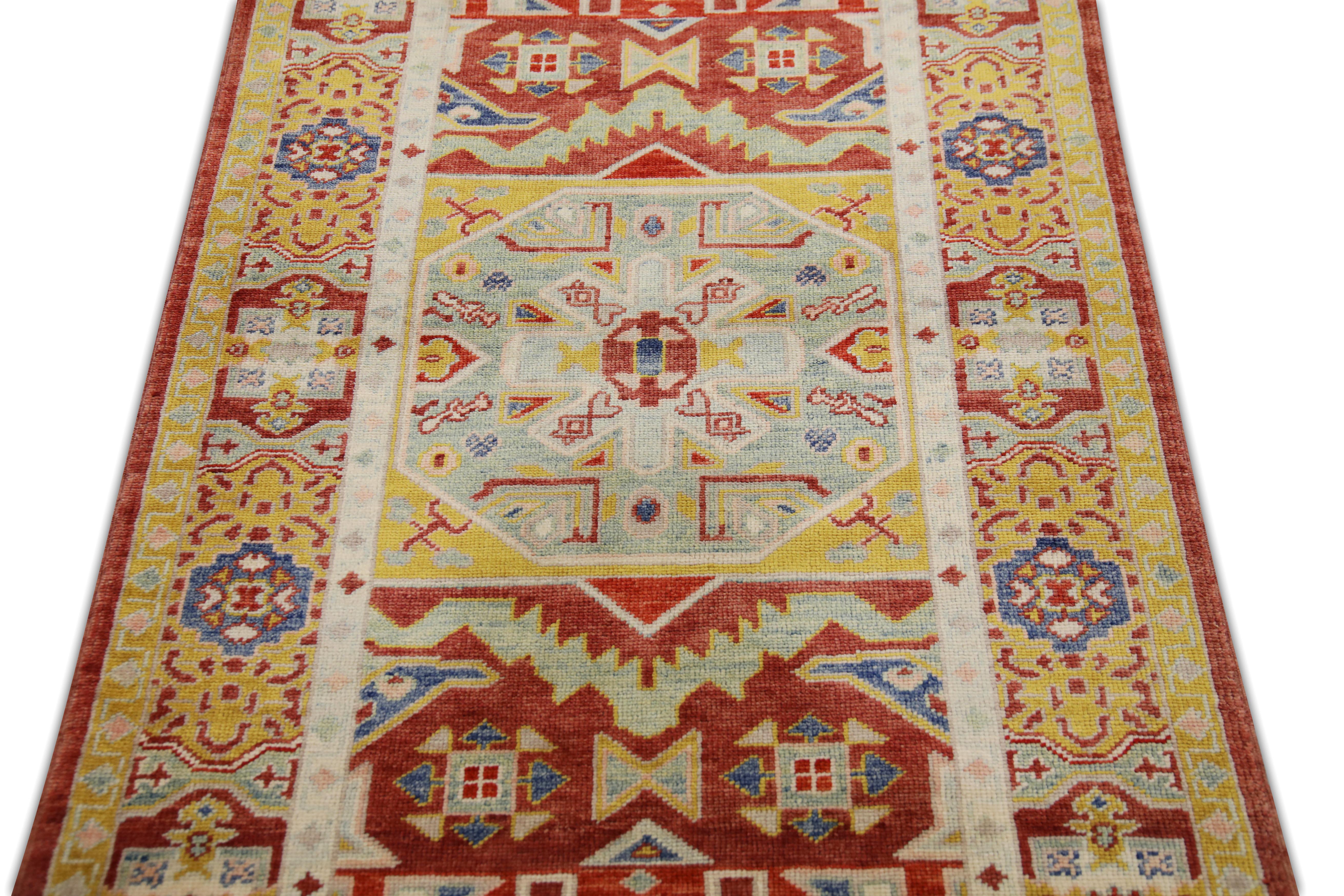 Oushak-Teppich Orientalischer handgeknüpfter türkischer antiker Look Oushak 3'2
