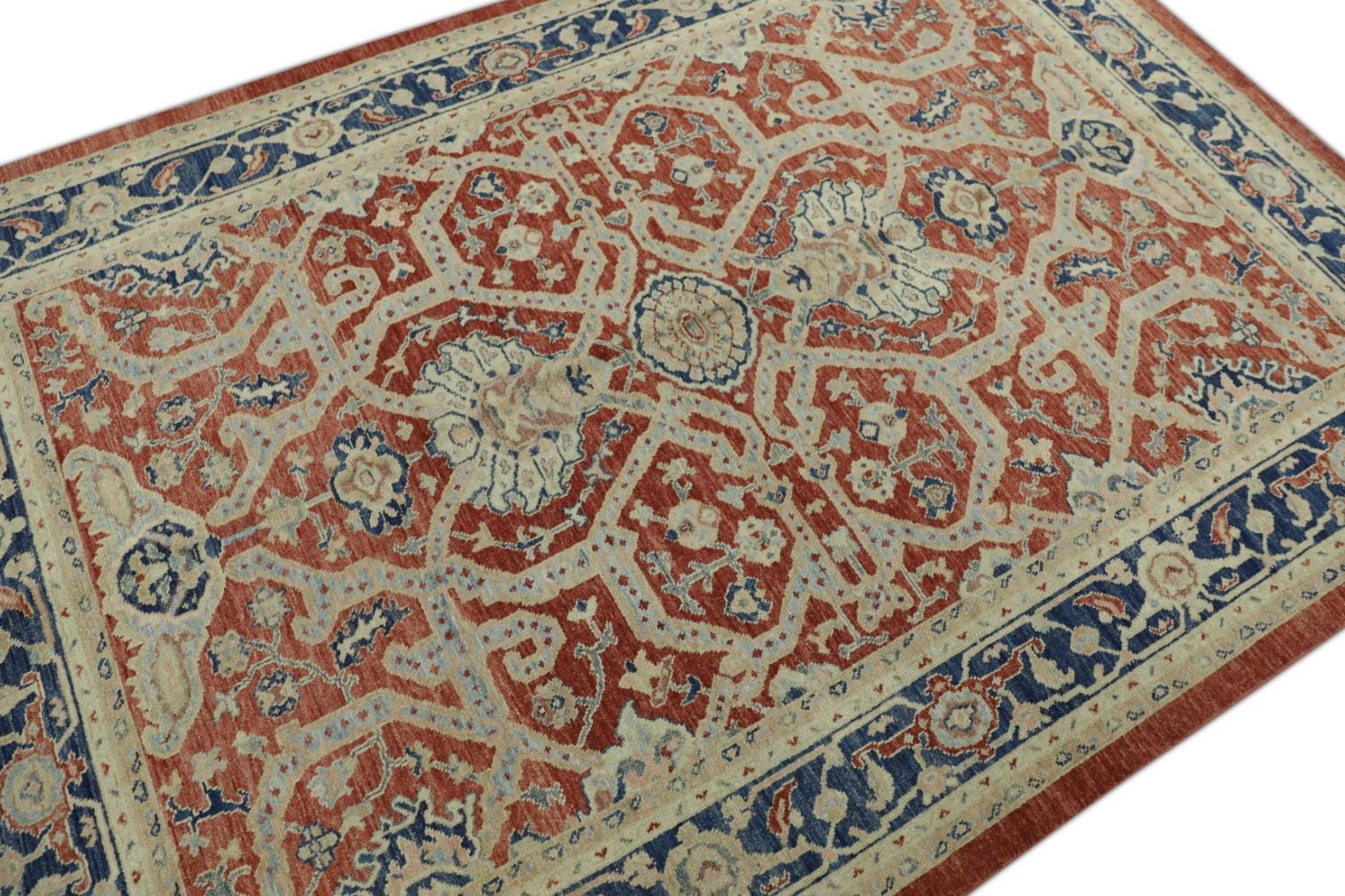 Oushak-Teppich Orientalischer handgeknüpfter türkischer antiker Oushak-Teppich 5'11