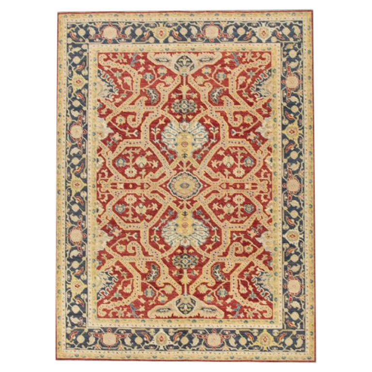 Oushak-Teppich Orientalischer handgeknüpfter türkischer antiker Oushak-Teppich 7'1" x 9'3" #415 im Angebot