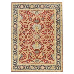 Oushak Rug Oriental Hand Knotted Turkish Antique Look Oushak 7'1" x 9'3" #415