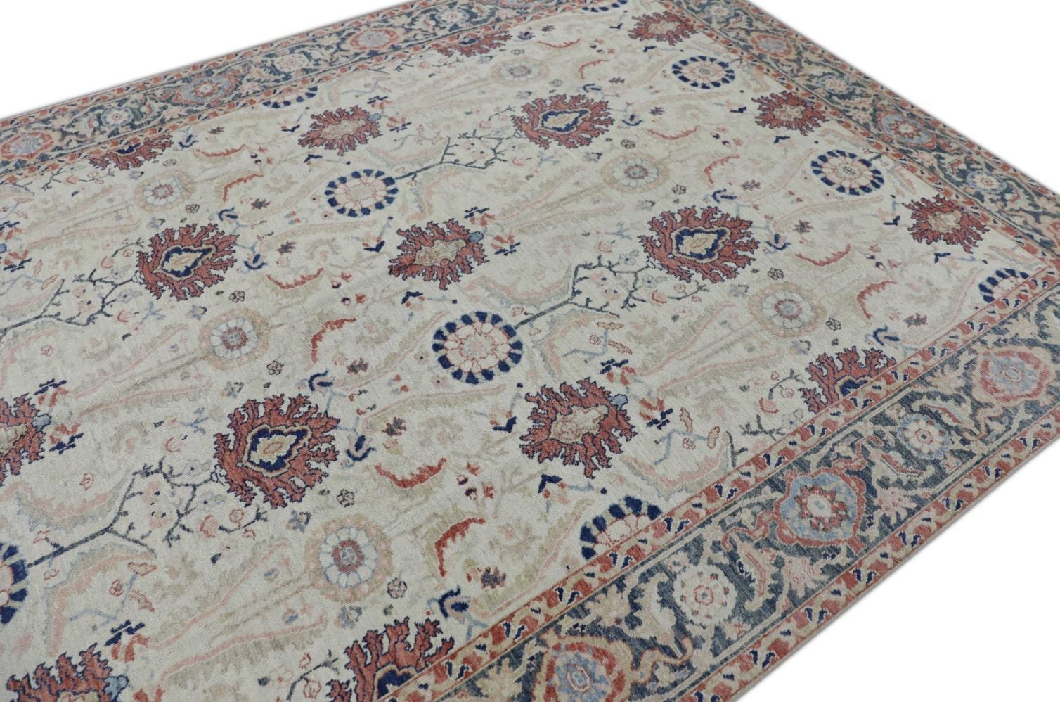 Oushak-Teppich Orientalischer handgeknüpfter türkischer antiker Oushak 7'10