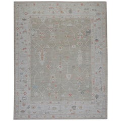 Tappeto Oushak Orientale annodato a mano turco dall'aspetto antico Oushak 8'6" x 10'10" #5621
