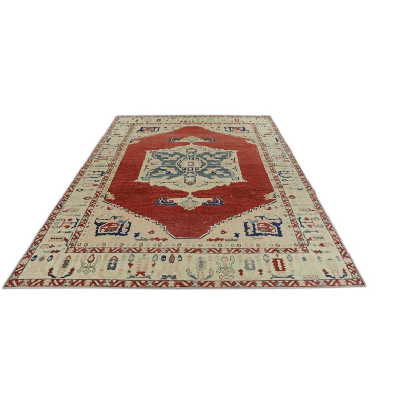 Oushak-Teppich Orientalischer handgeknüpfter türkischer antiker Oushak-Teppich 9' x 12'4