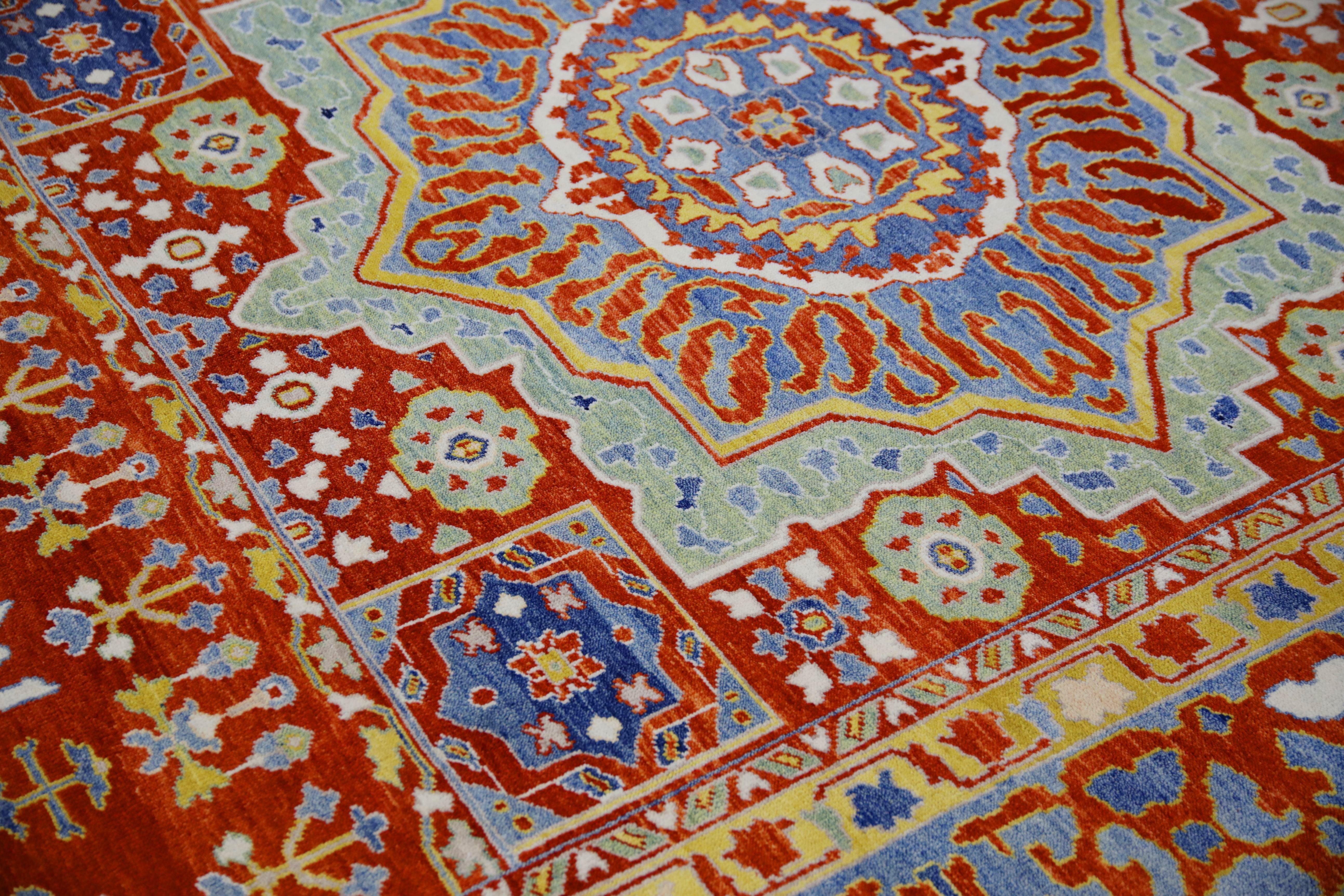 Oushak-Teppich Orientalischer handgeknüpfter türkischer antiker Look Oushak 9'1