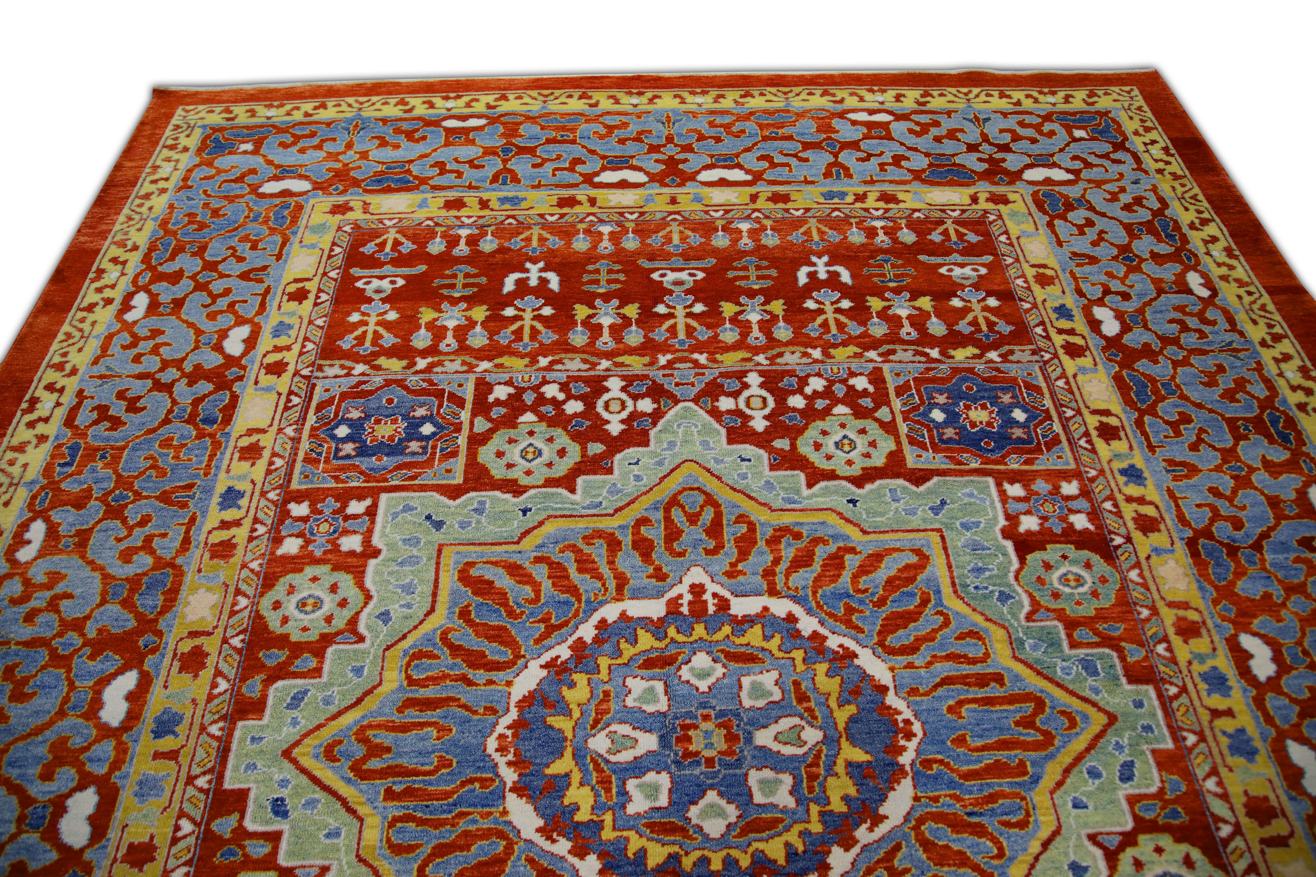 Oushak-Teppich Orientalischer handgeknüpfter türkischer antiker Look Oushak 9'1