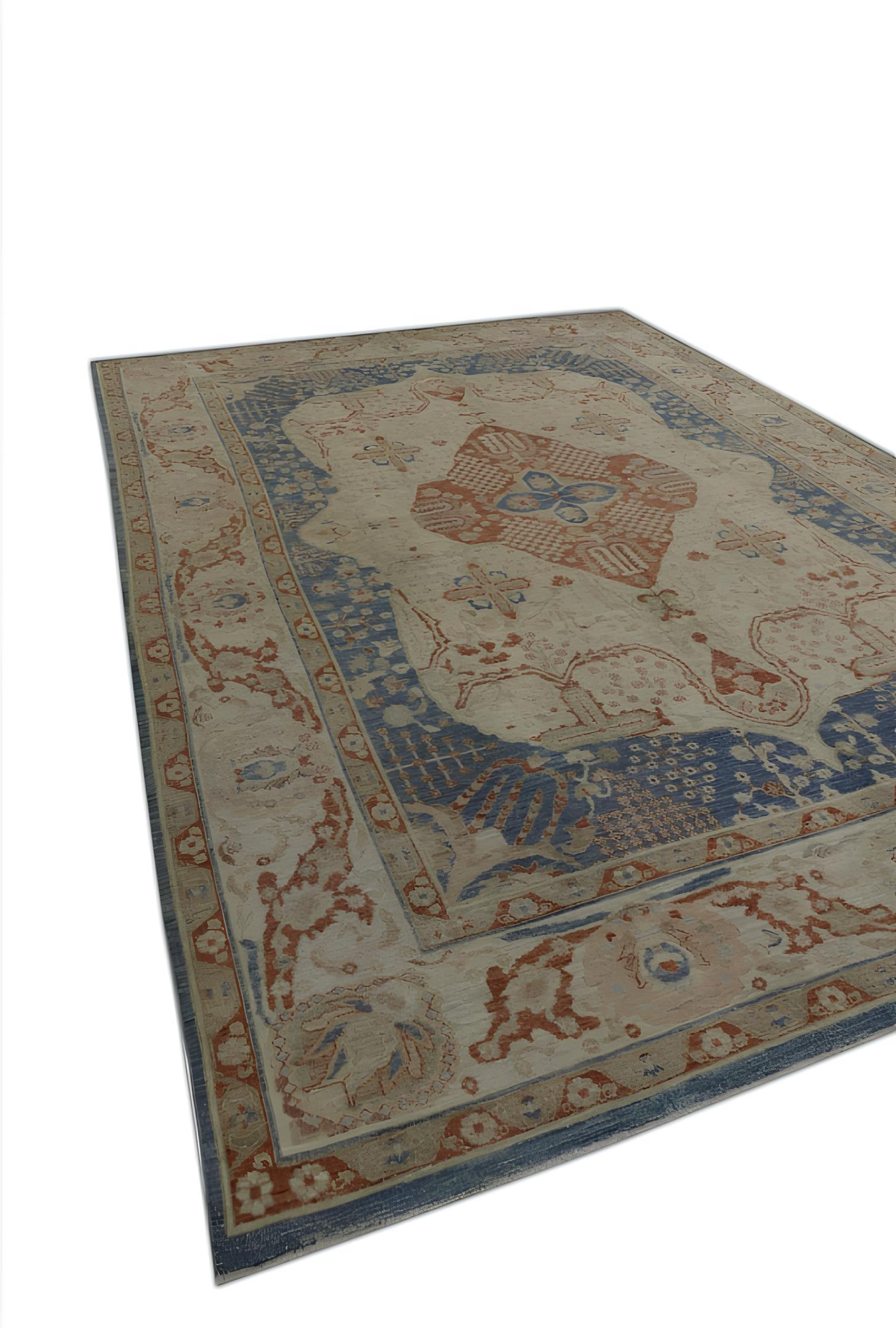 Oushak-Teppich Orientalischer handgeknüpfter türkischer antiker Look Oushak 9'10