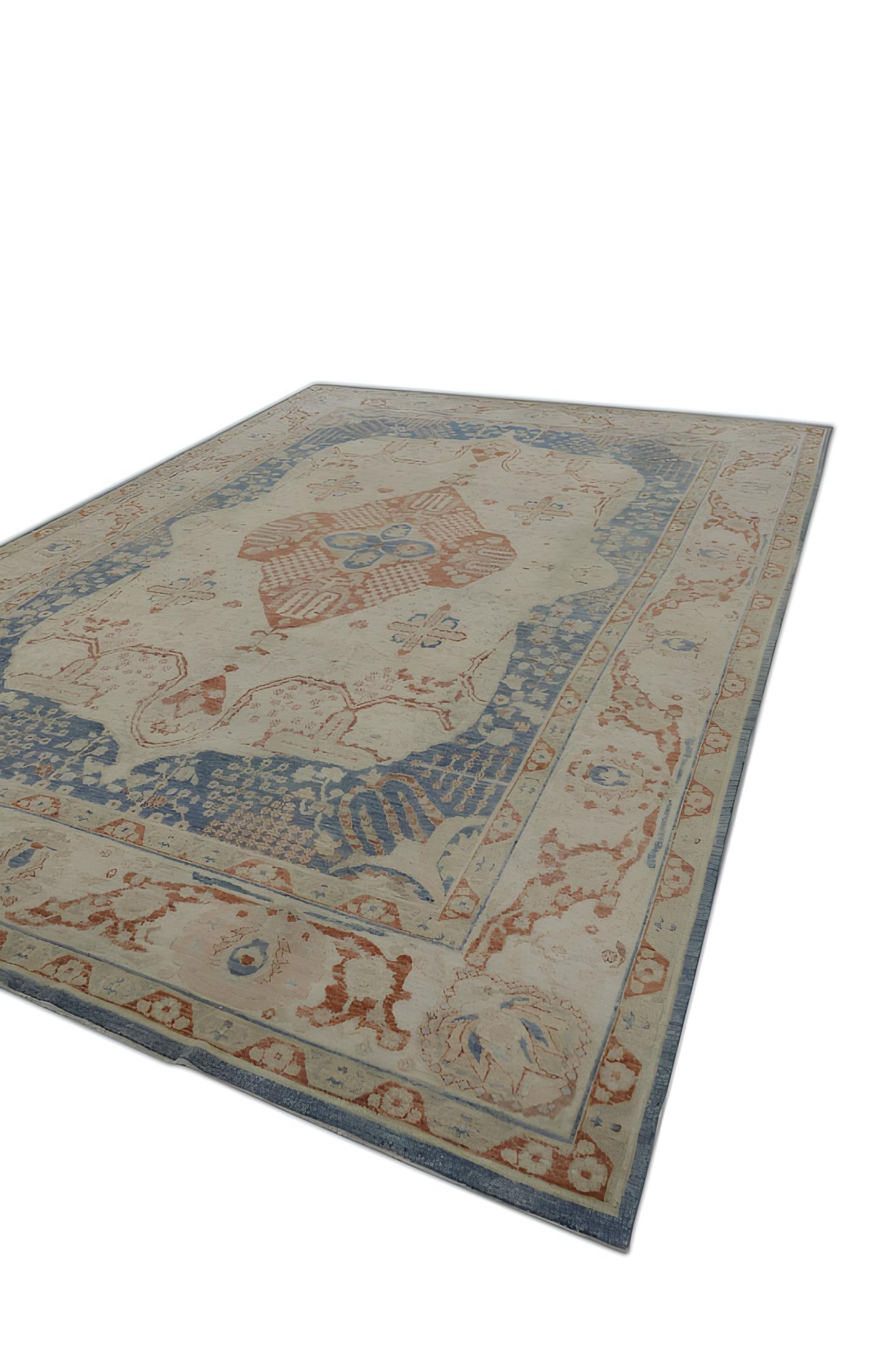 Oushak-Teppich Orientalischer handgeknüpfter türkischer antiker Look Oushak 9'10