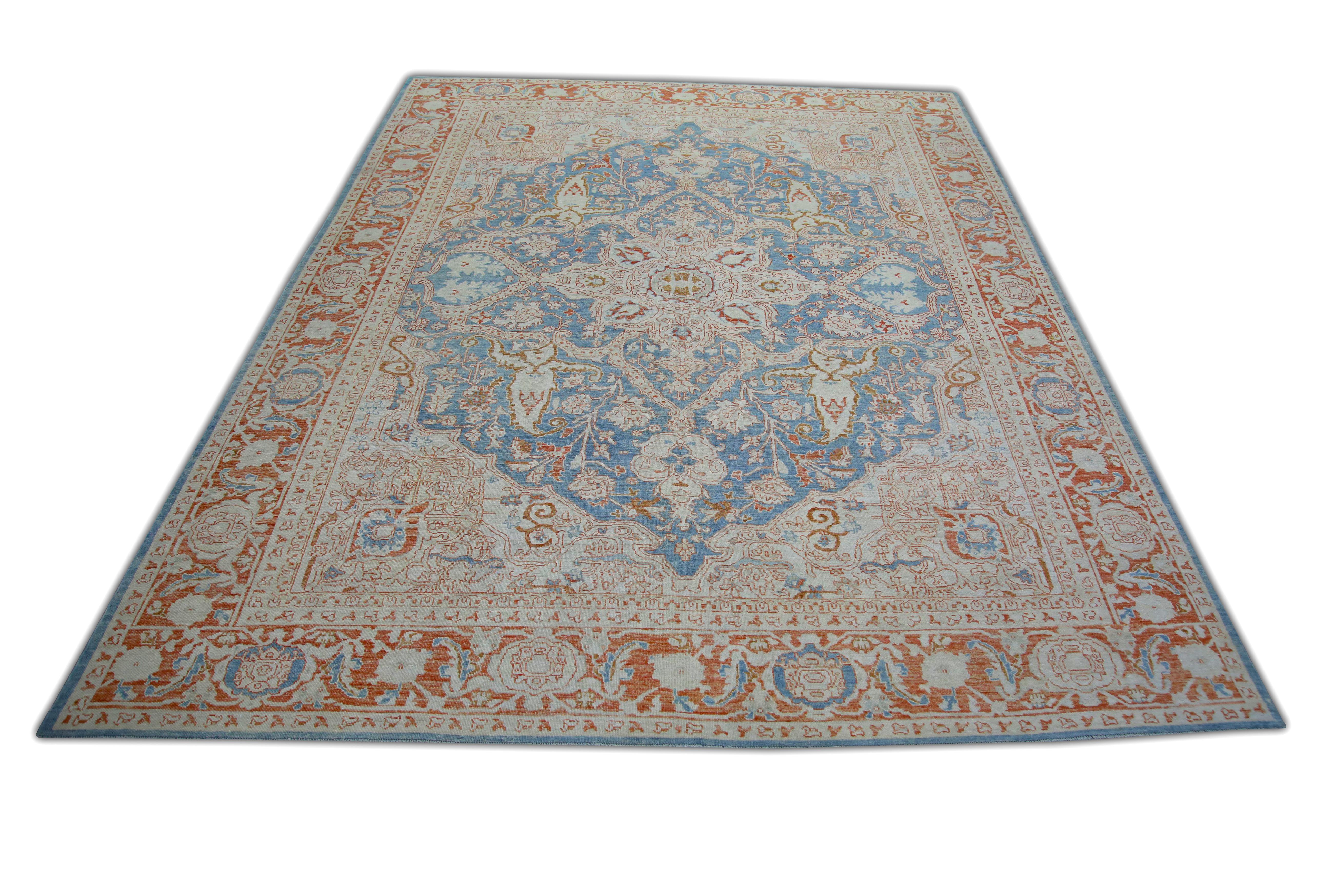 Oushak Rug Oriental Hand Knotted Turkish Antique Look Oushak 9'4