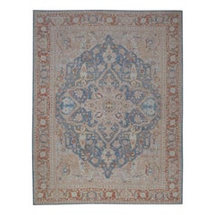 Oushak Rug Oriental Hand Knotted Turkish Antique Look Oushak 9'4" x 12'1" #5922