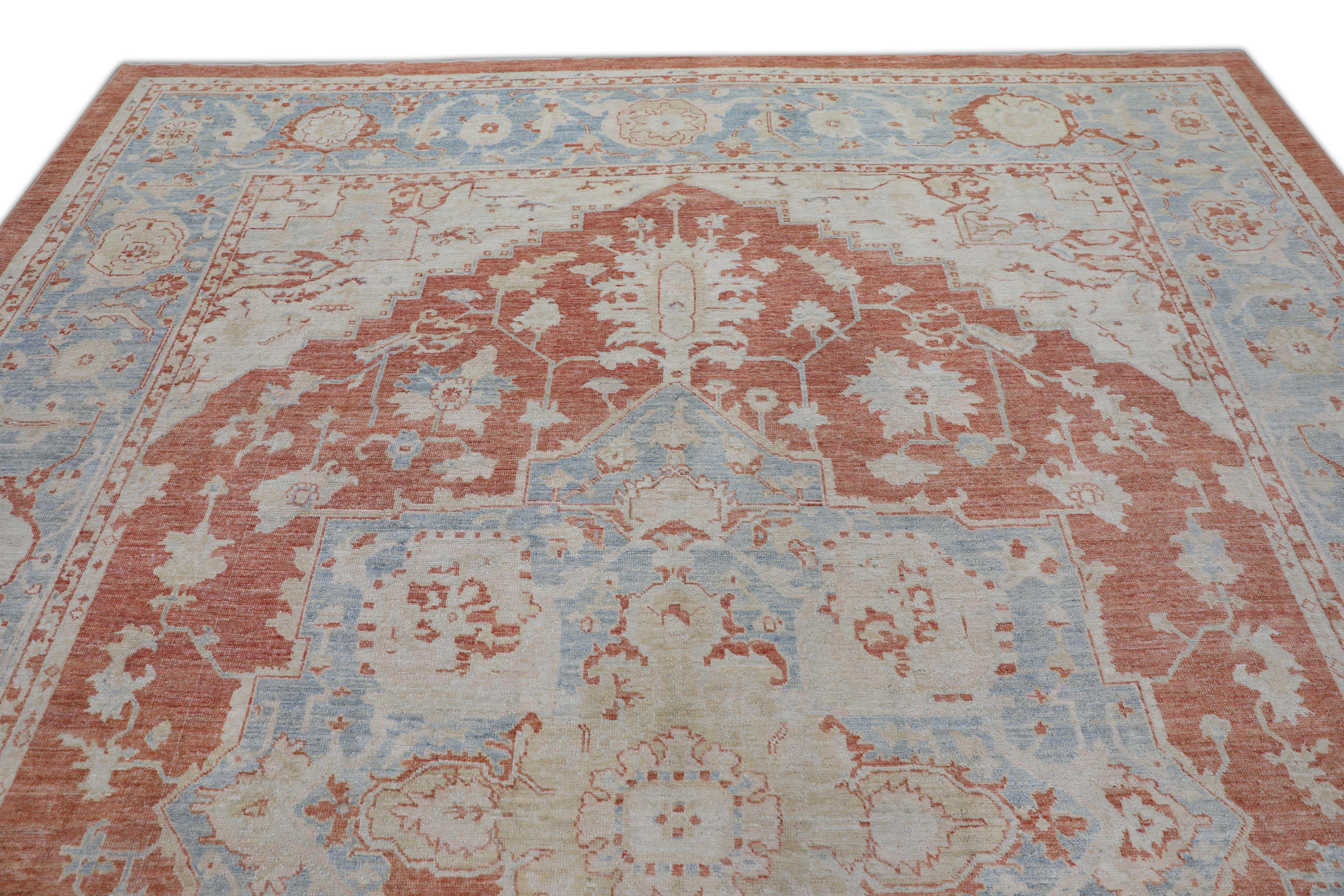 Oushak-Teppich Orientalischer handgeknüpfter türkischer antiker Oushak 9'4