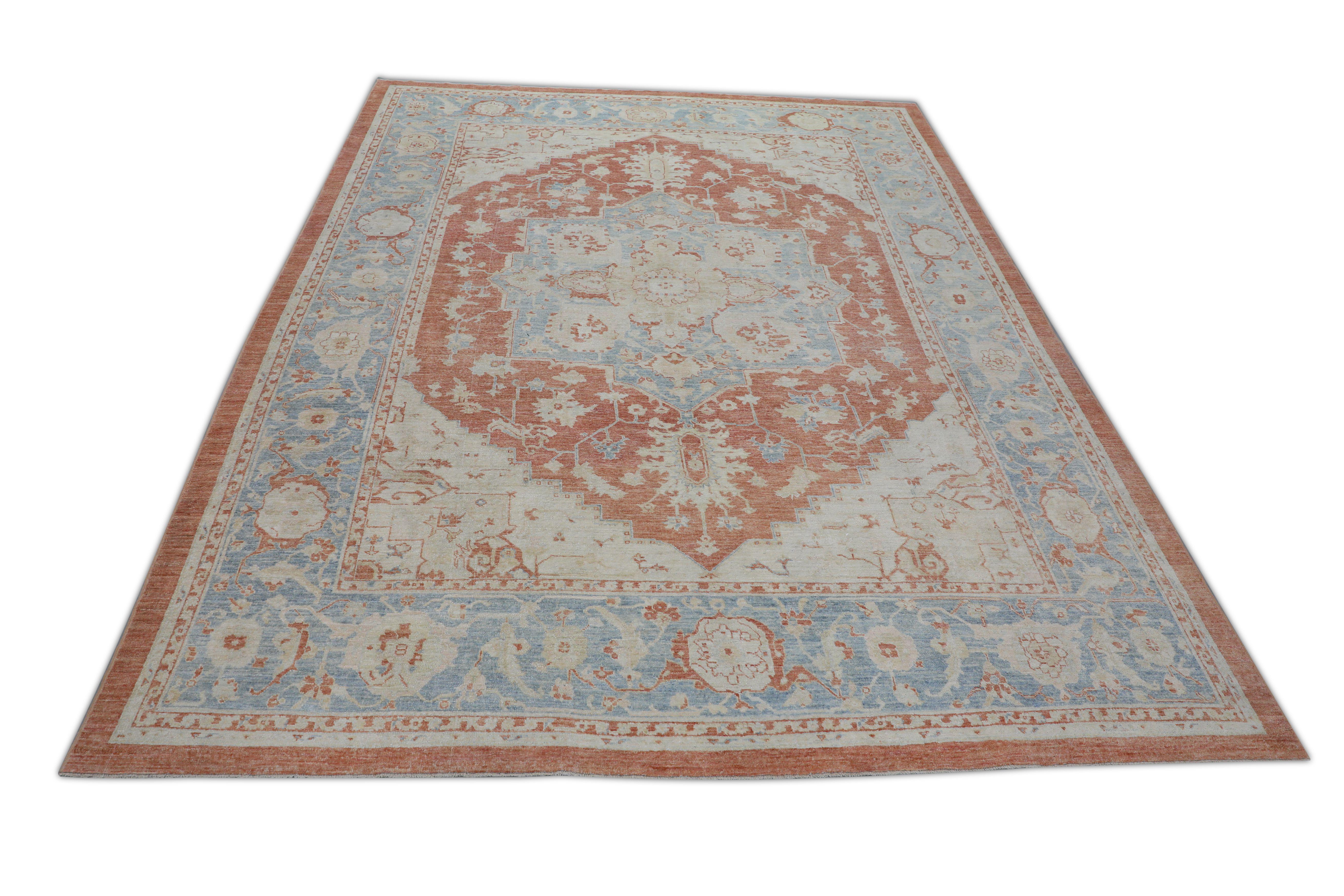 Oushak-Teppich Orientalischer handgeknüpfter türkischer antiker Oushak 9'4