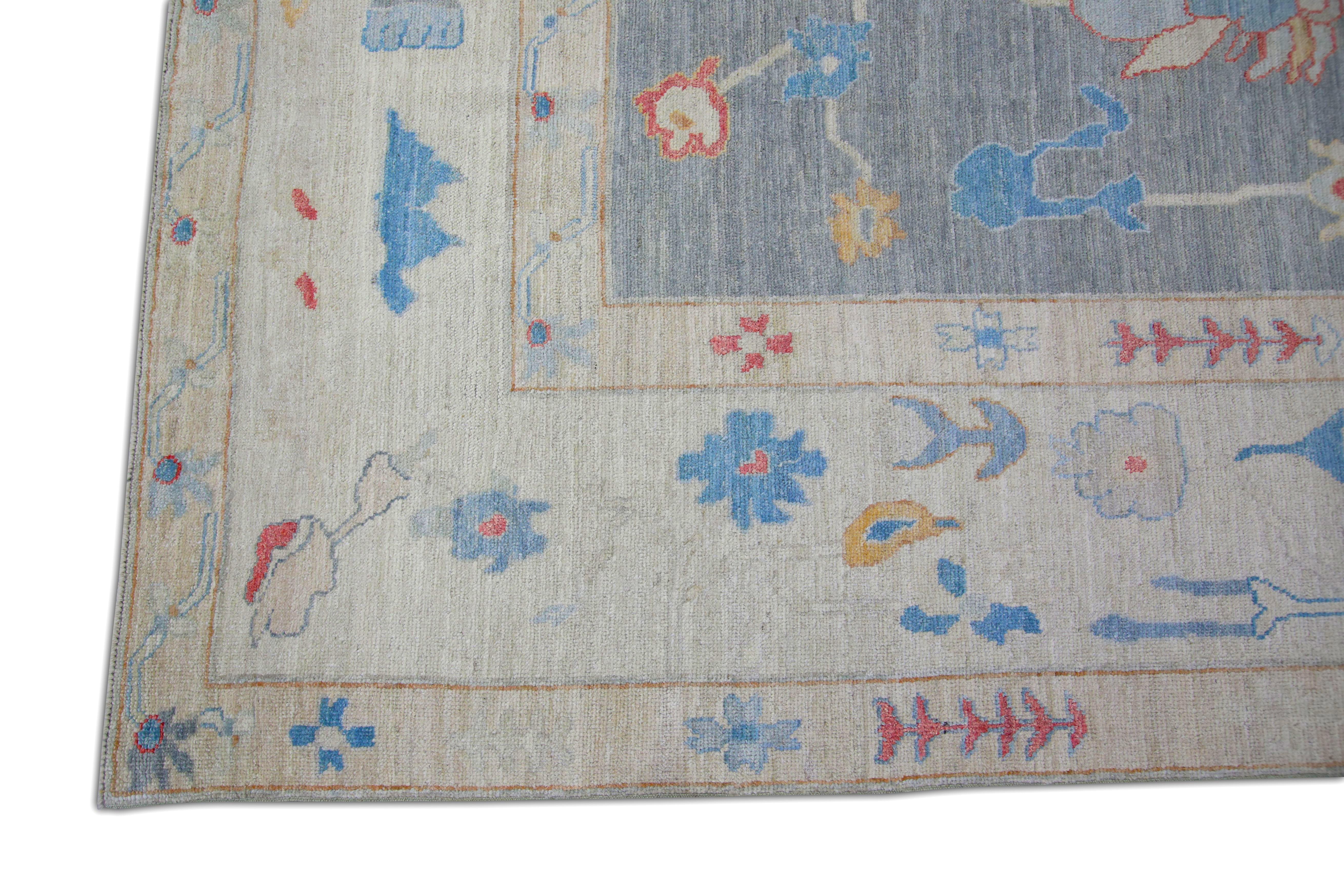 Oushak Rug Oriental Hand Knotted Turkish Antique Look Oushak 9'4