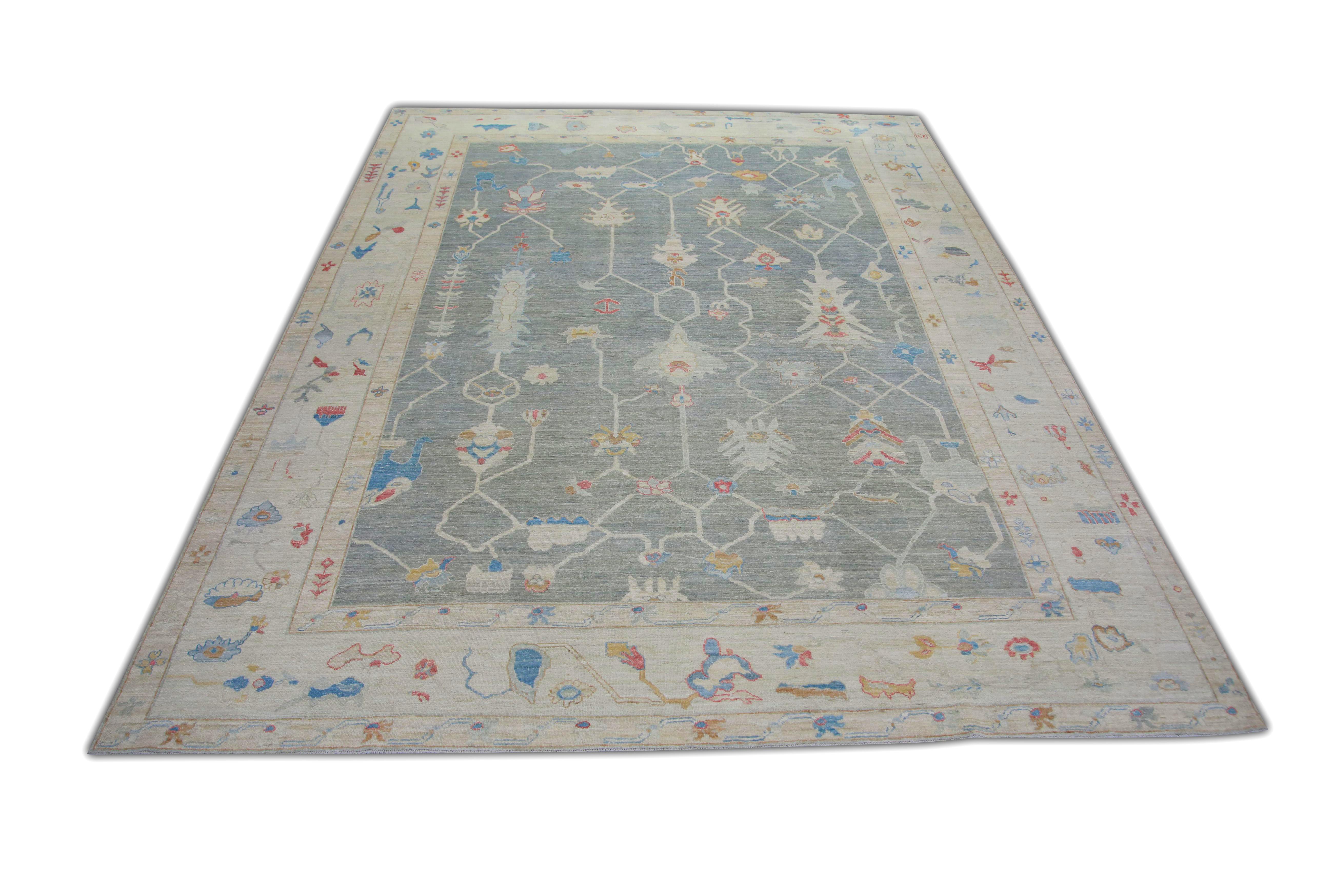 Oushak-Teppich Orientalischer handgeknüpfter türkischer antiker Oushak-Teppich 9'4