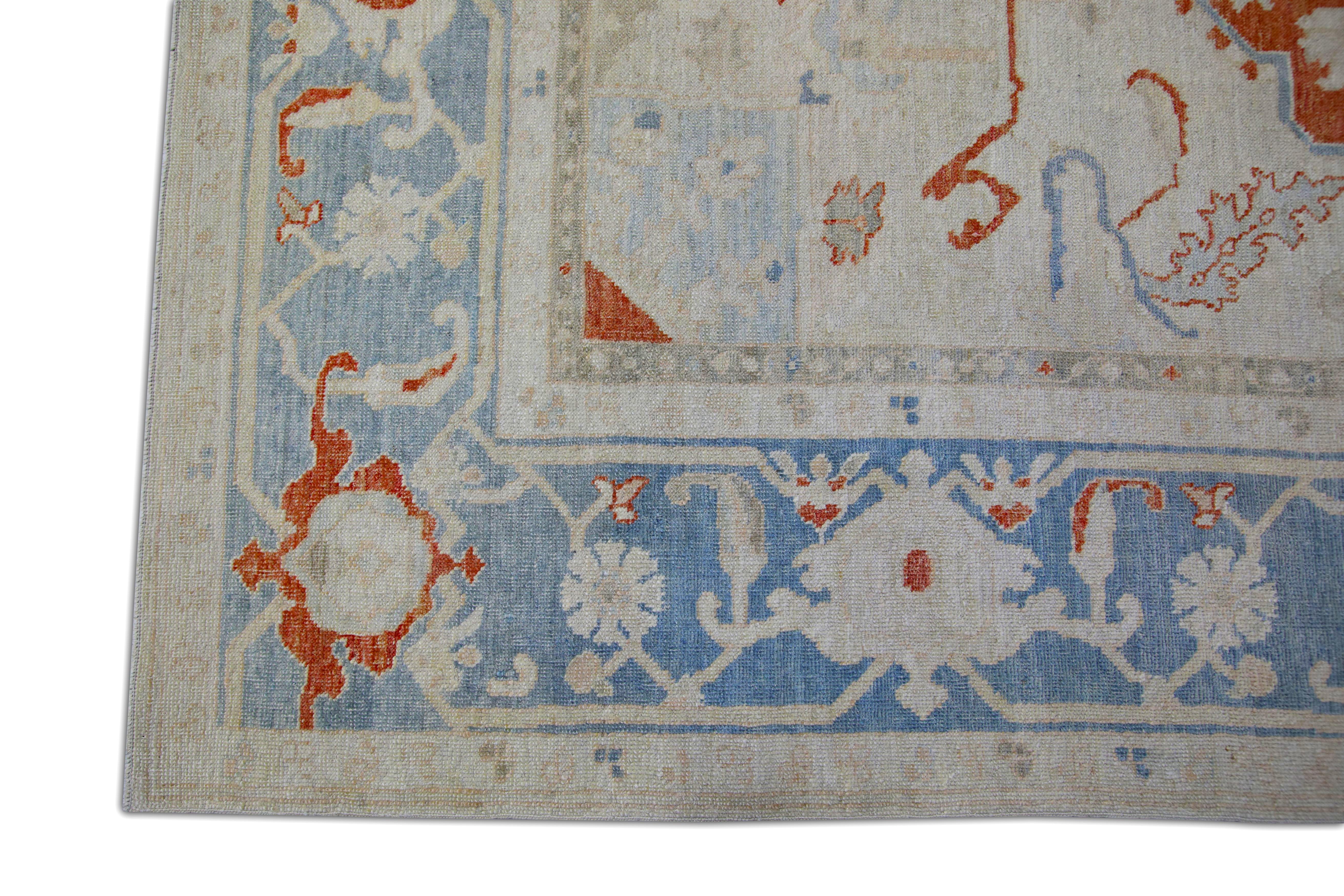 Oushak Rug Oriental Hand Knotted Turkish Antique Look Oushak 9'4