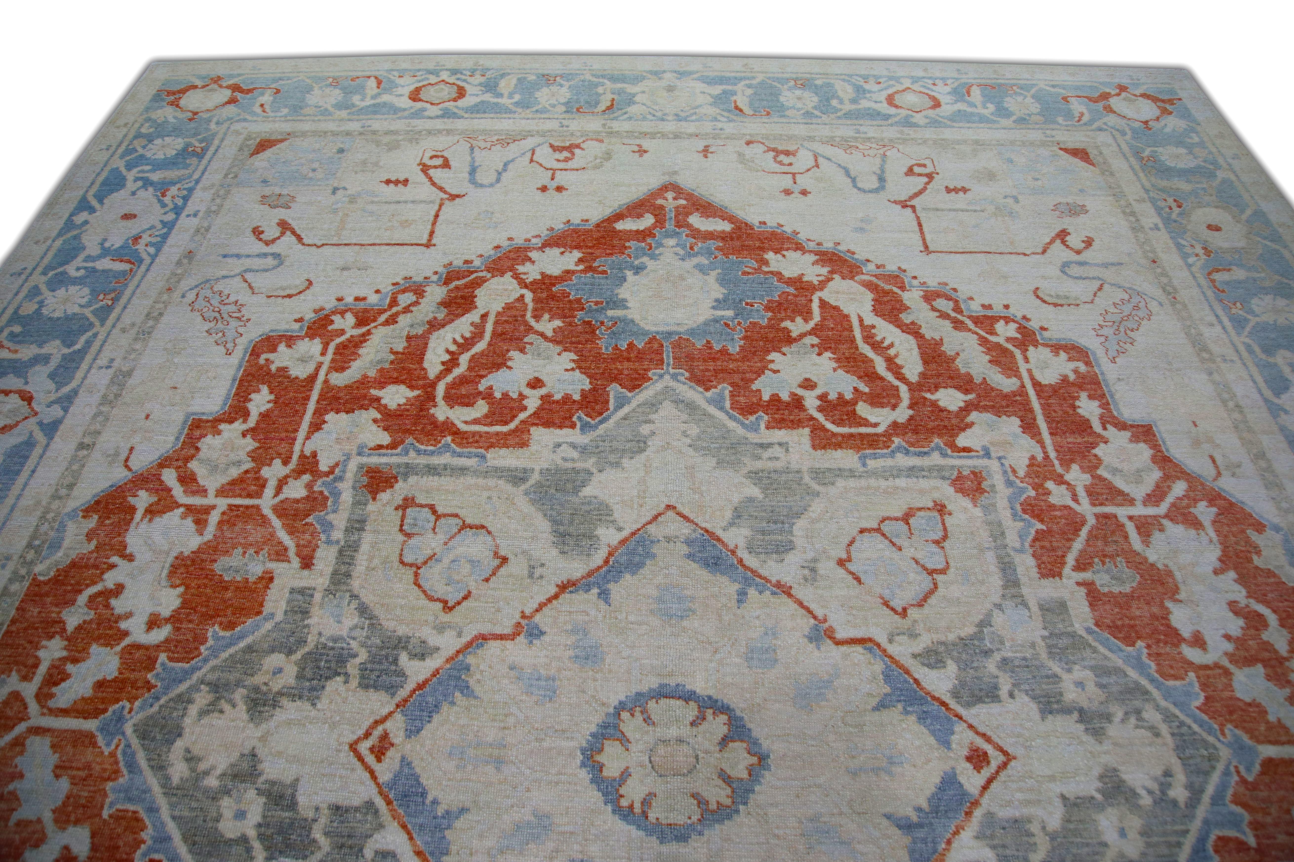 Oushak-Teppich Orientalischer handgeknüpfter türkischer antiker Look Oushak 9'4