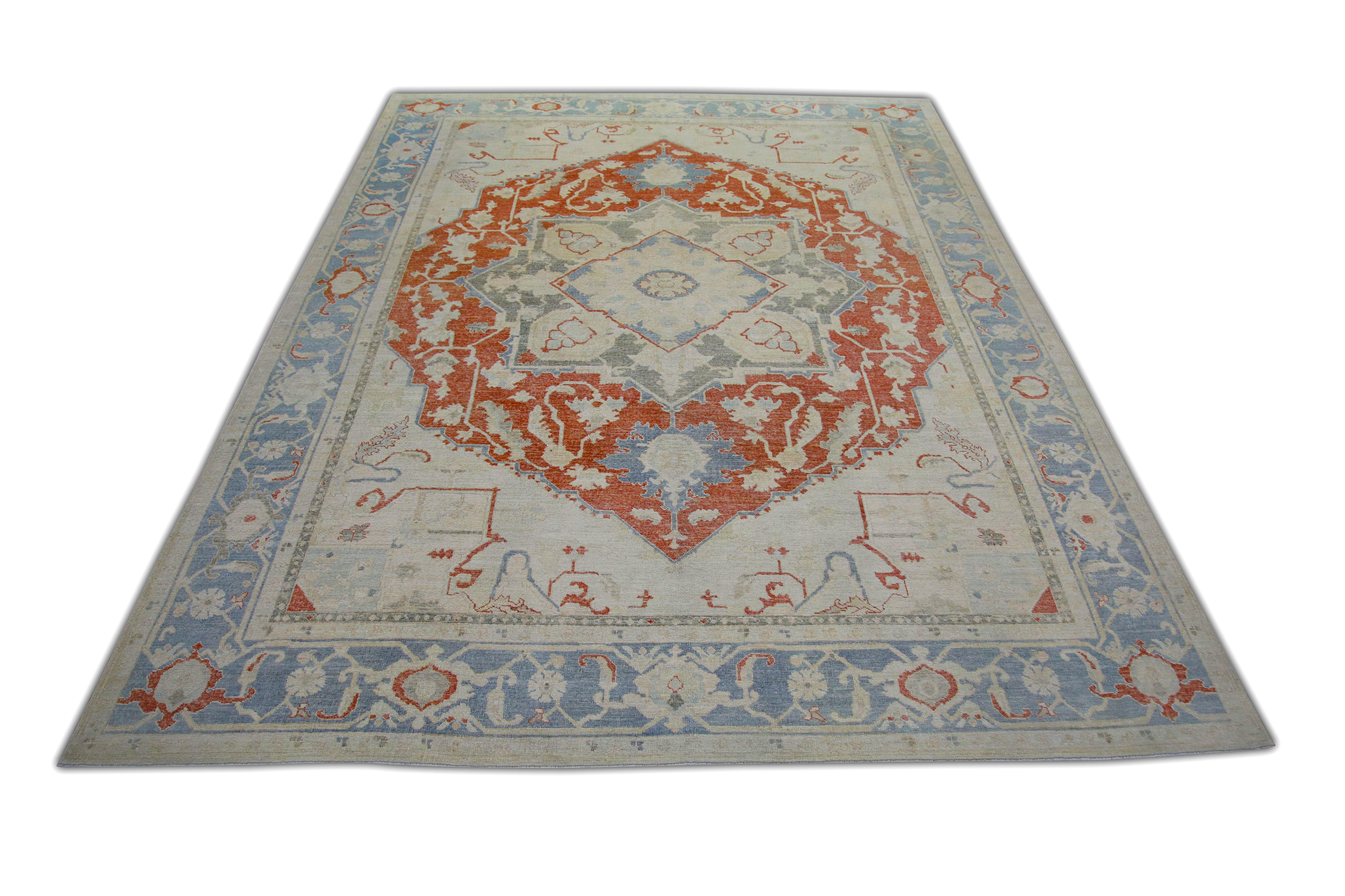 Oushak-Teppich Orientalischer handgeknüpfter türkischer antiker Look Oushak 9'4