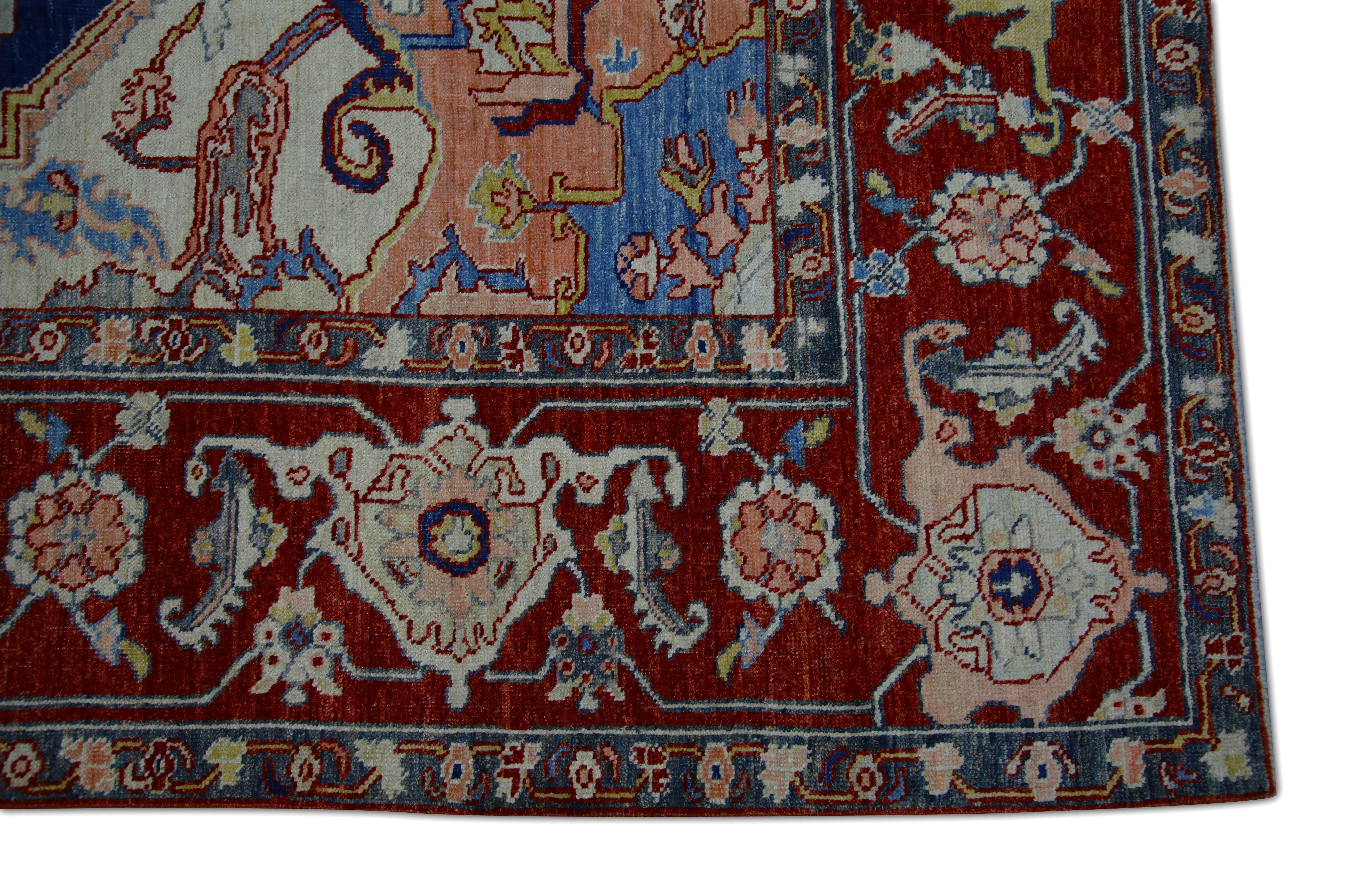 Oushak Rug Oriental Hand Knotted Turkish Antique Look Oushak 9'4