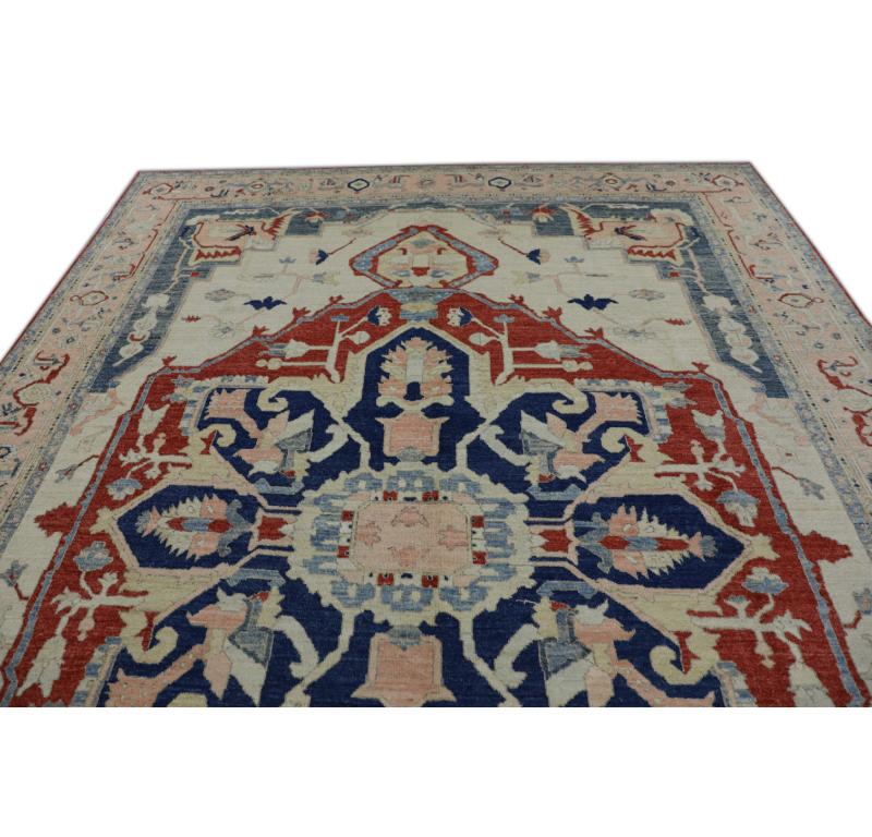 Oushak-Teppich Orientalischer handgeknüpfter türkischer antiker Look Oushak 9'6