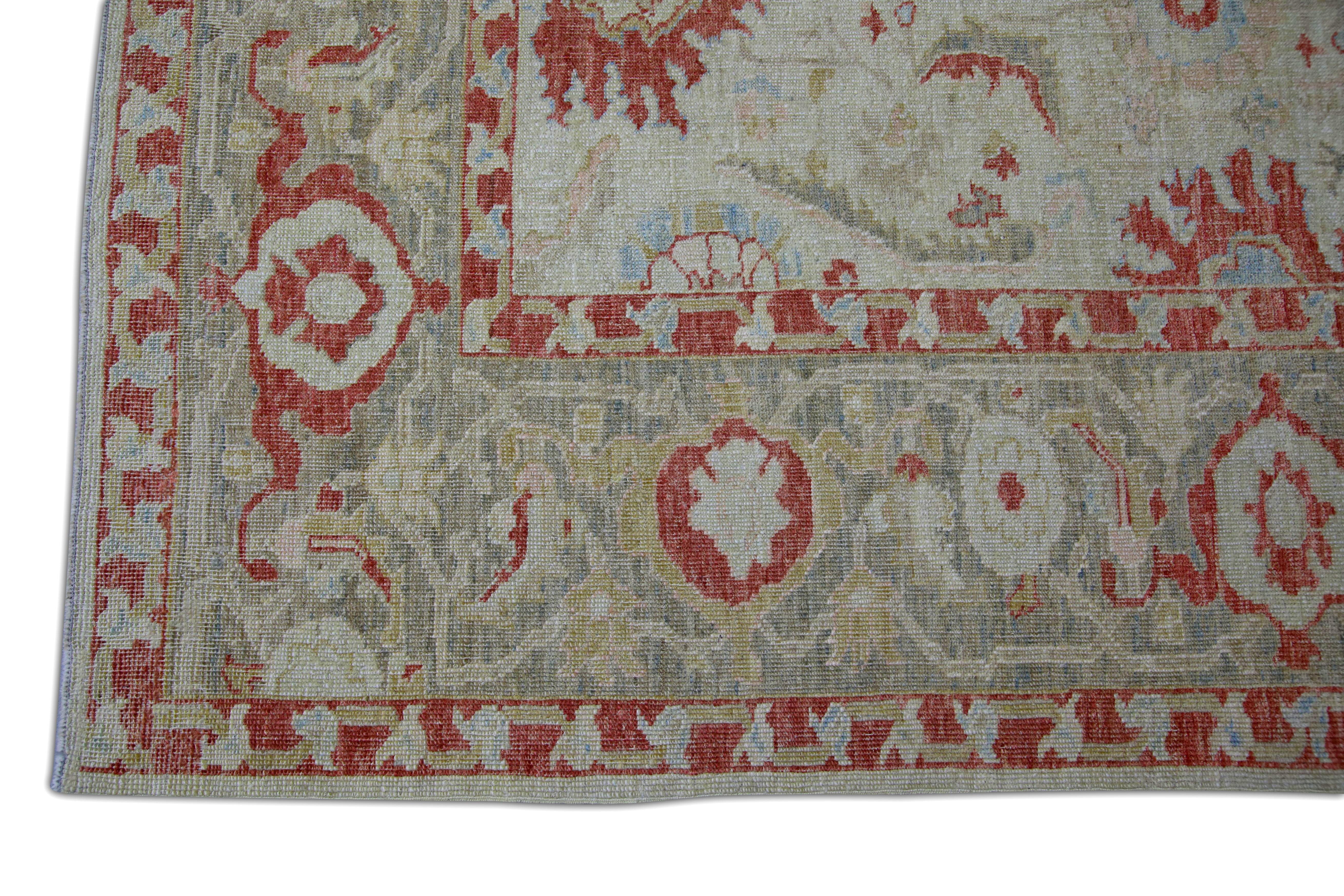 Oushak Rug Oriental Hand Knotted Turkish Antique Look Oushak 9'7