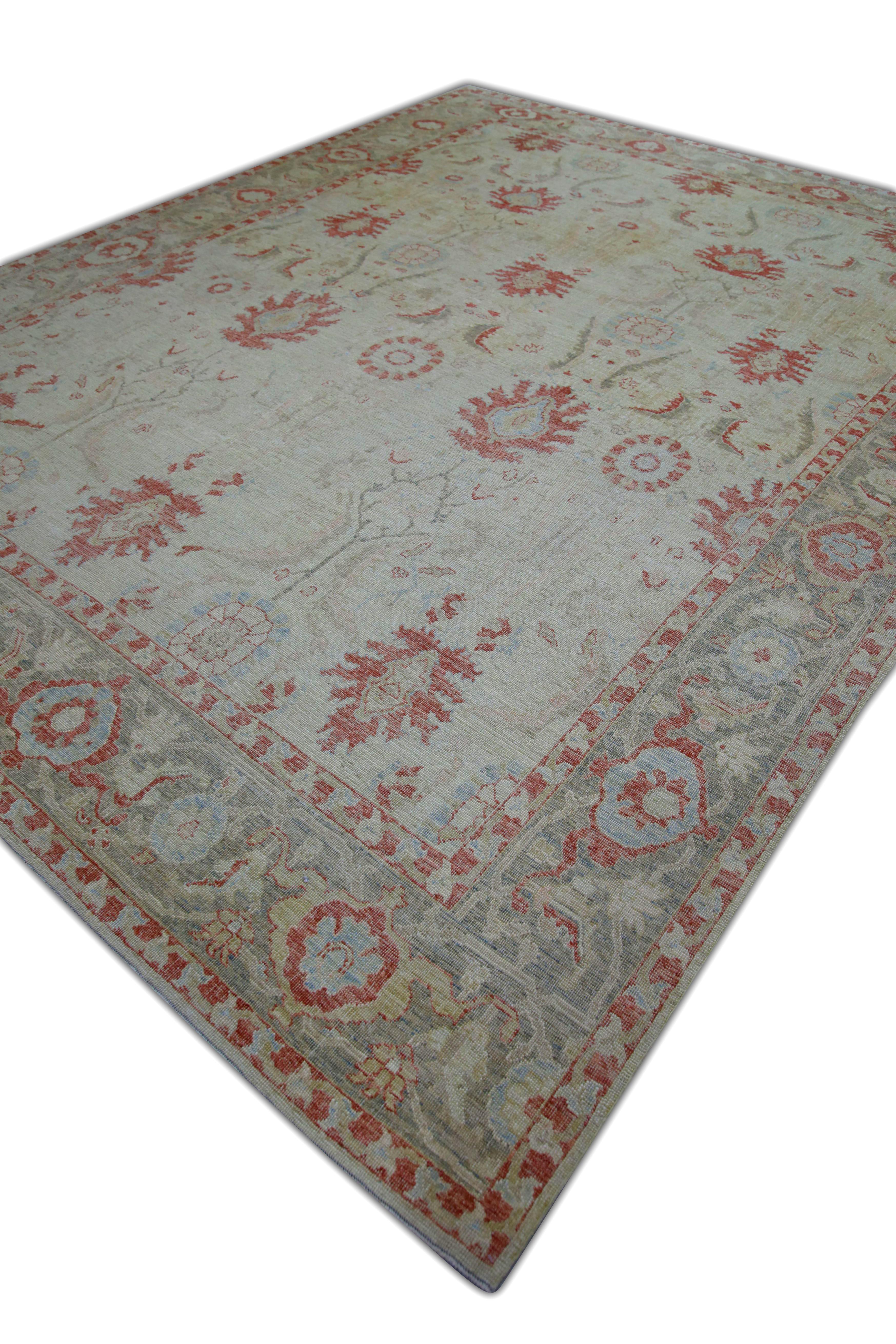 Oushak-Teppich Orientalischer handgeknüpfter türkischer antiker Oushak-Teppich 9'7