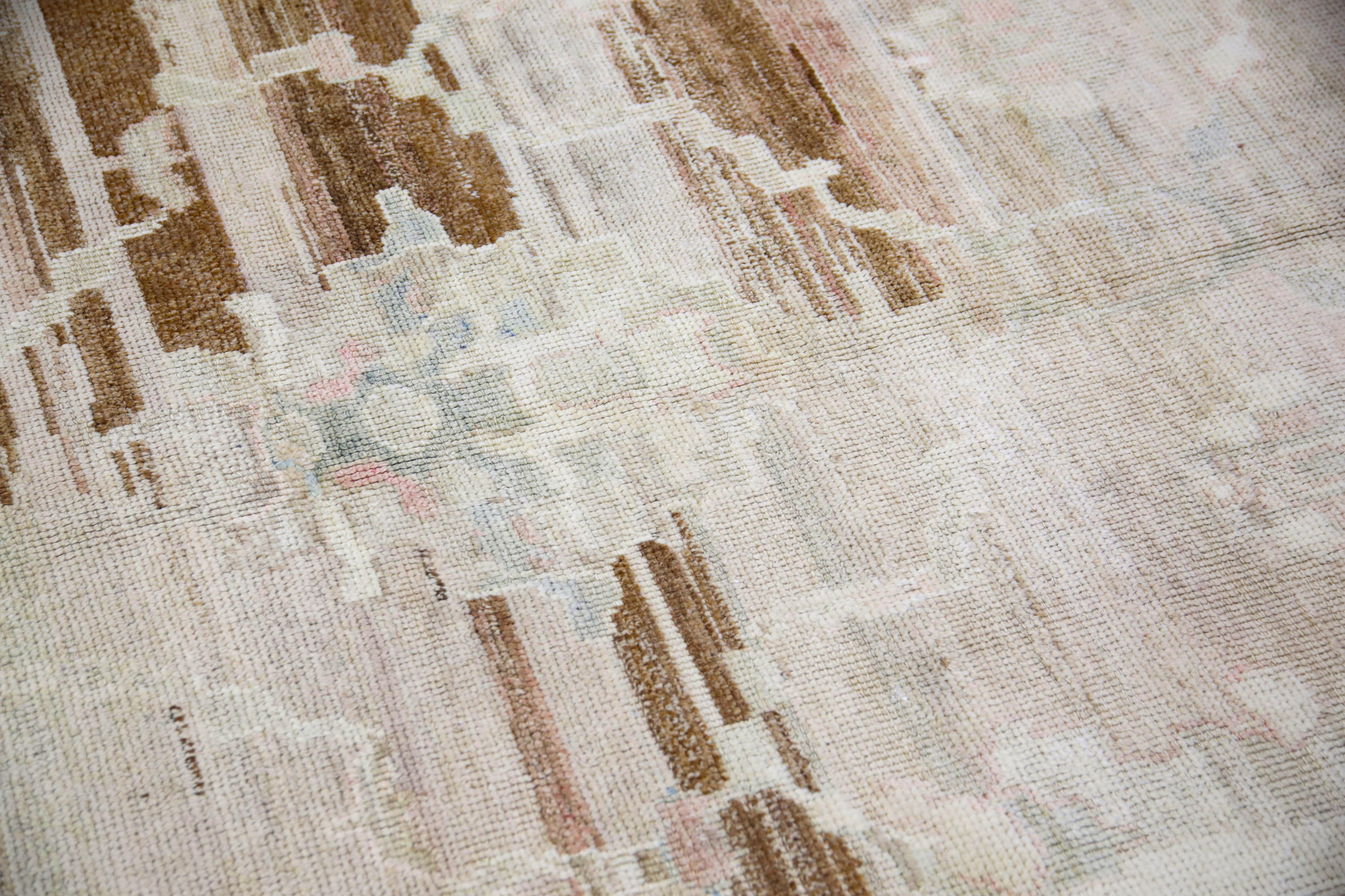 Tappeto Oushak Orientale annodato a mano in lana antica turca 10' x 14'2
