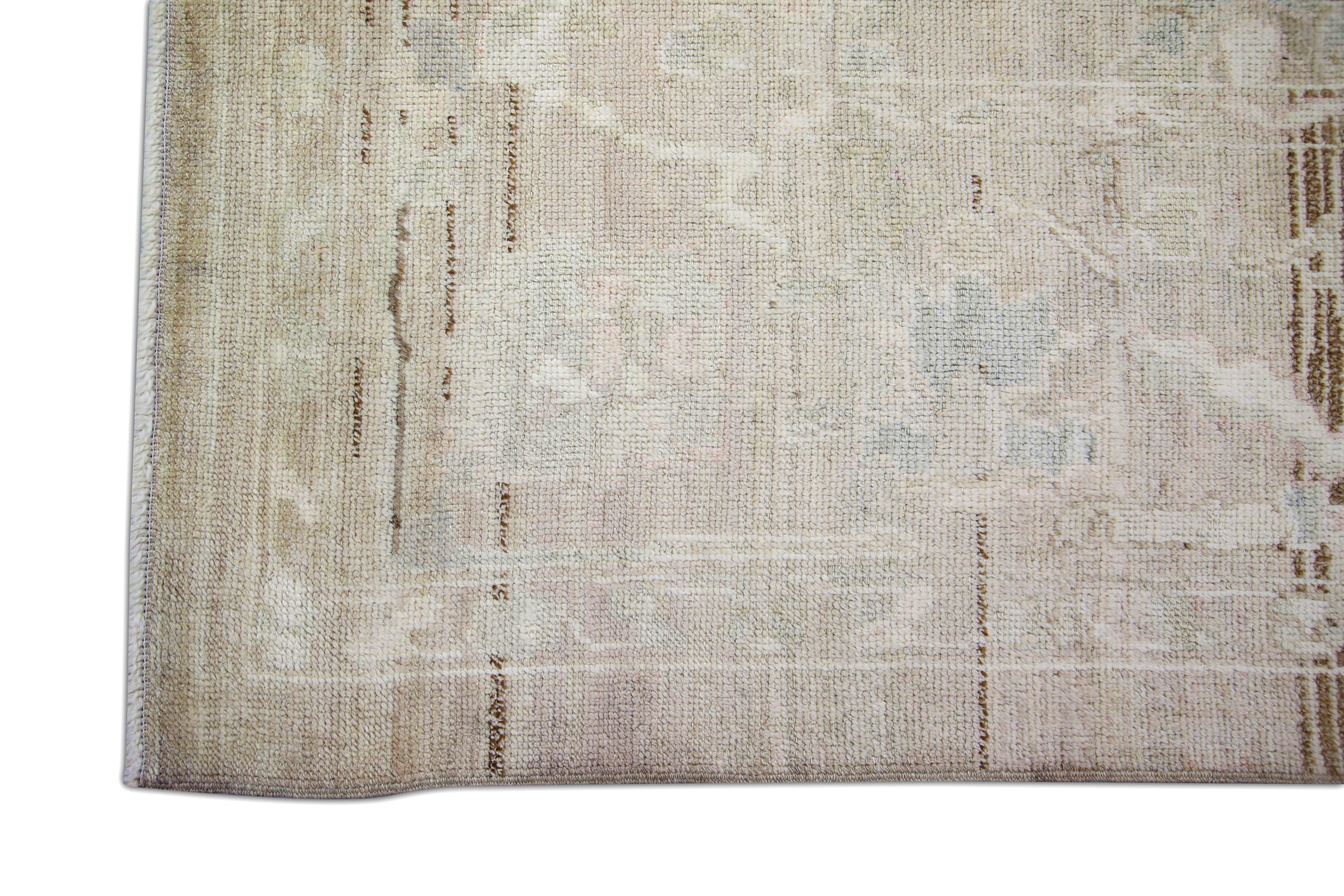 Turco Tappeto Oushak Orientale annodato a mano in lana antica turca 10' x 14'2