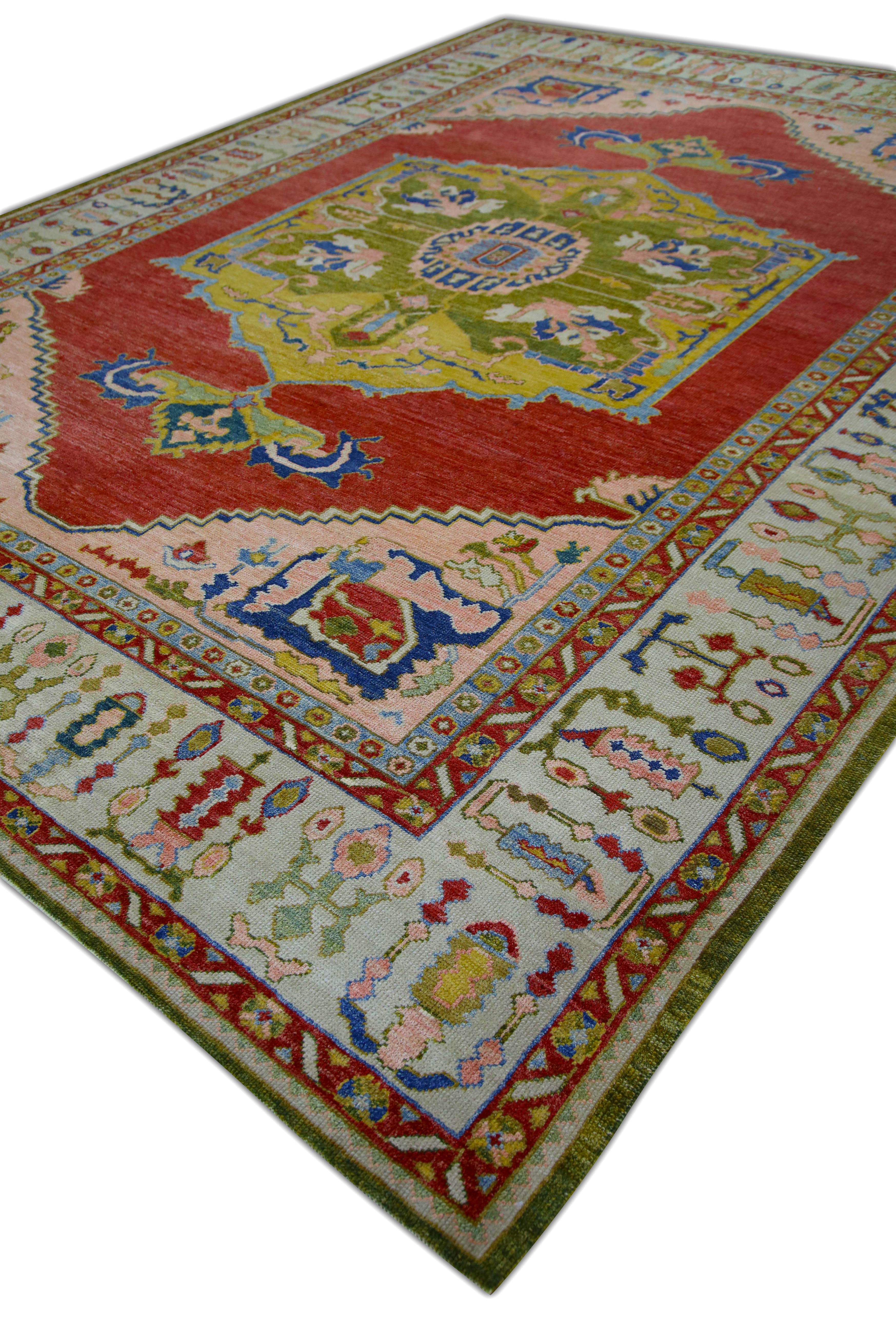 Oushak Rug Oriental Hand Knotted Turkish Old Wool 10'5