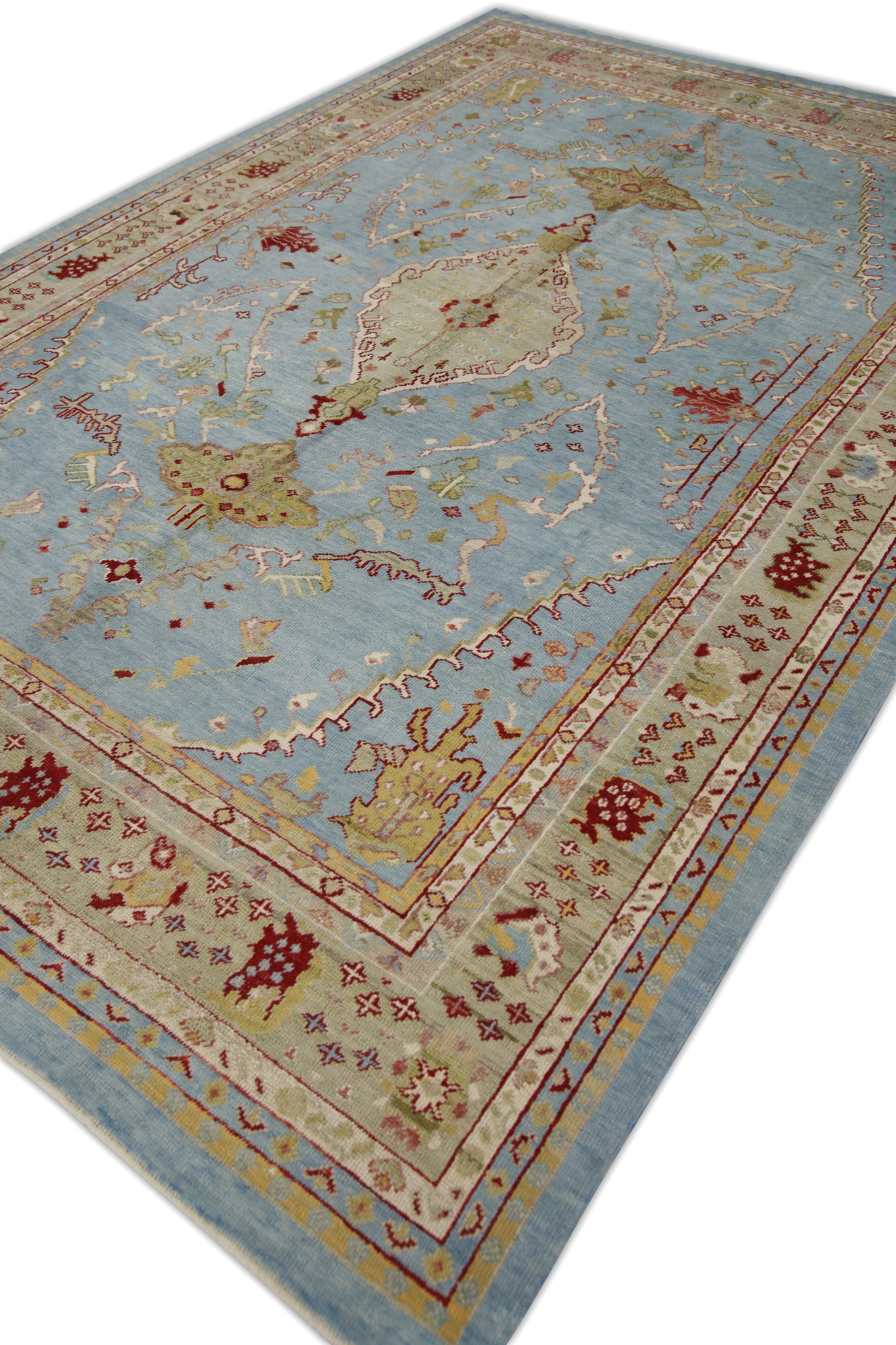 Oushak-Teppich Orientalischer handgeknüpfter türkischer Teppich aus alter Wolle 7'9