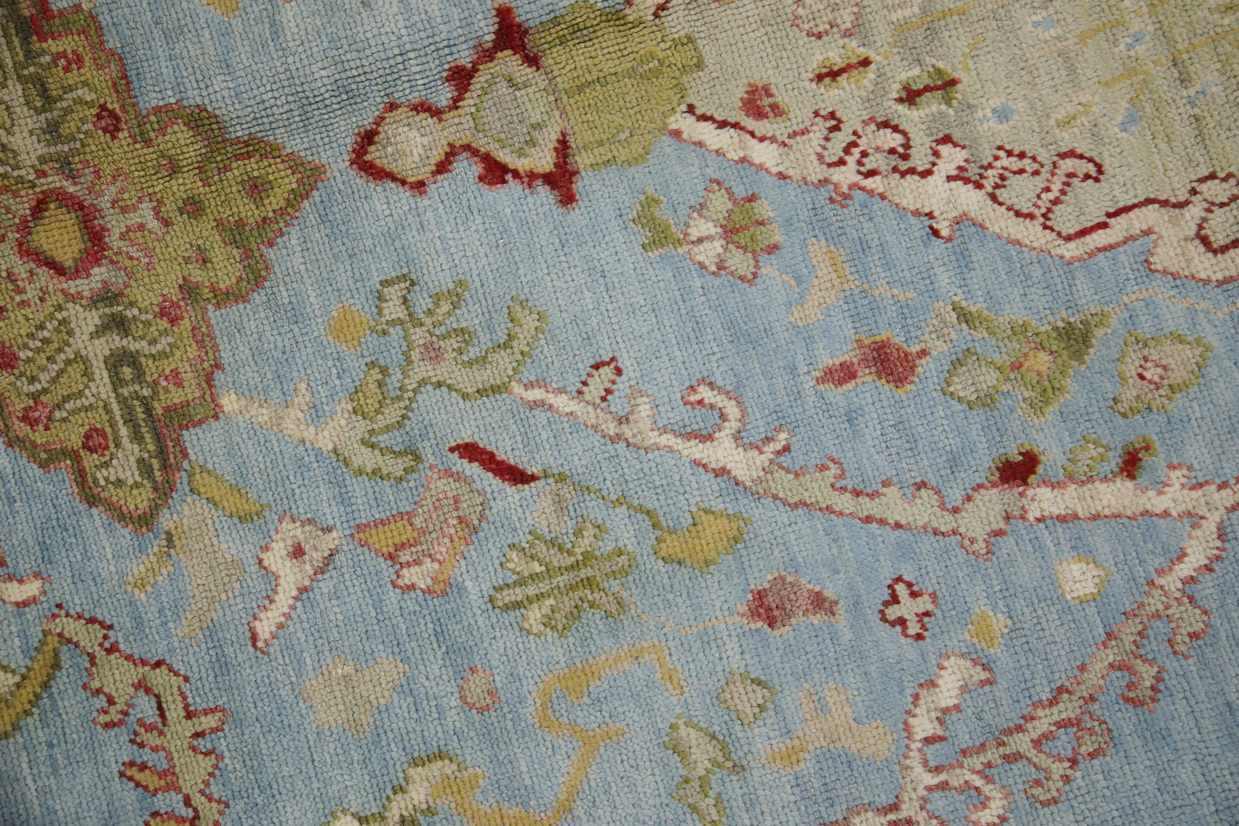 Oushak-Teppich Orientalischer handgeknüpfter türkischer Teppich aus alter Wolle 7'9