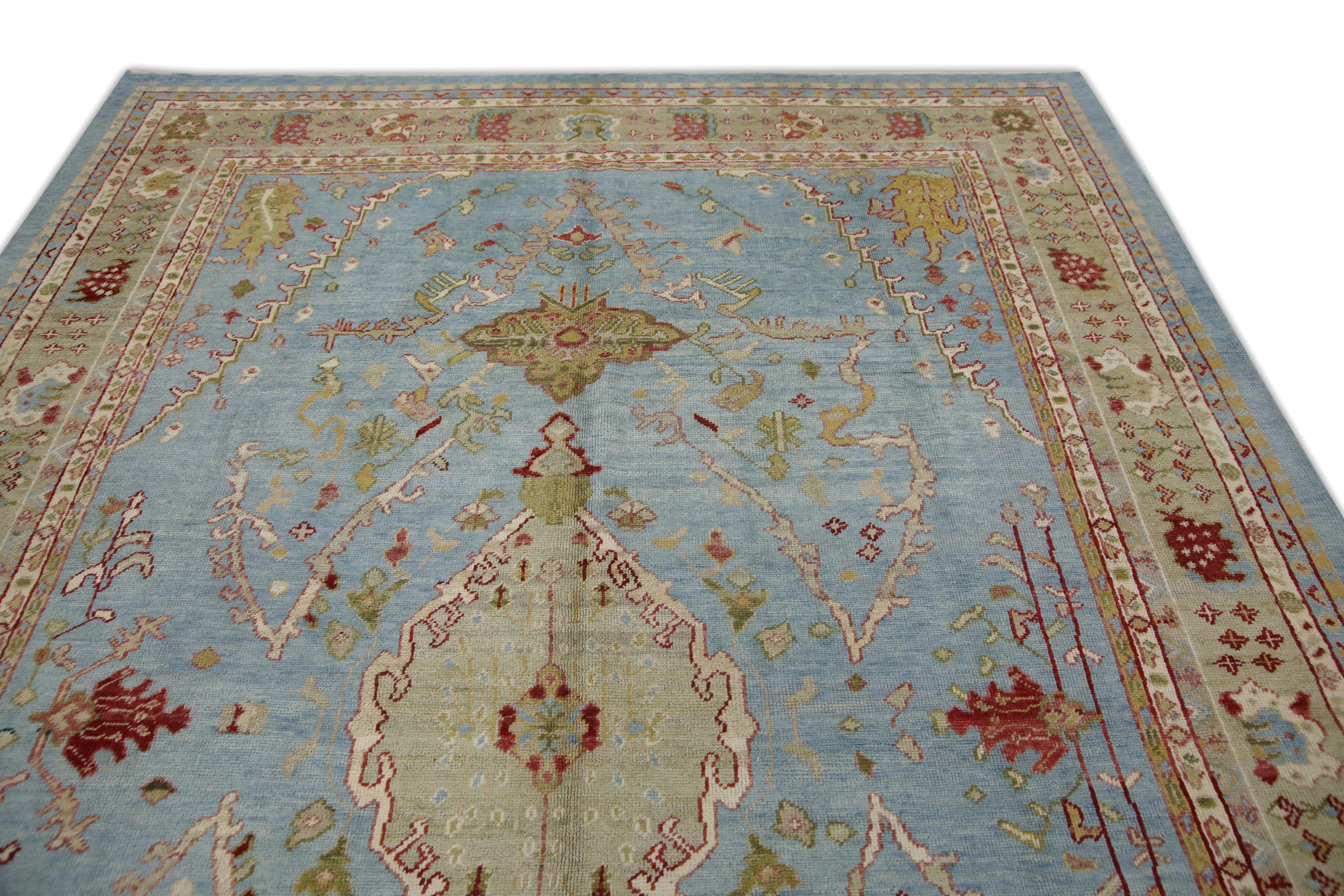 Oushak-Teppich Orientalischer handgeknüpfter türkischer Teppich aus alter Wolle 7'9