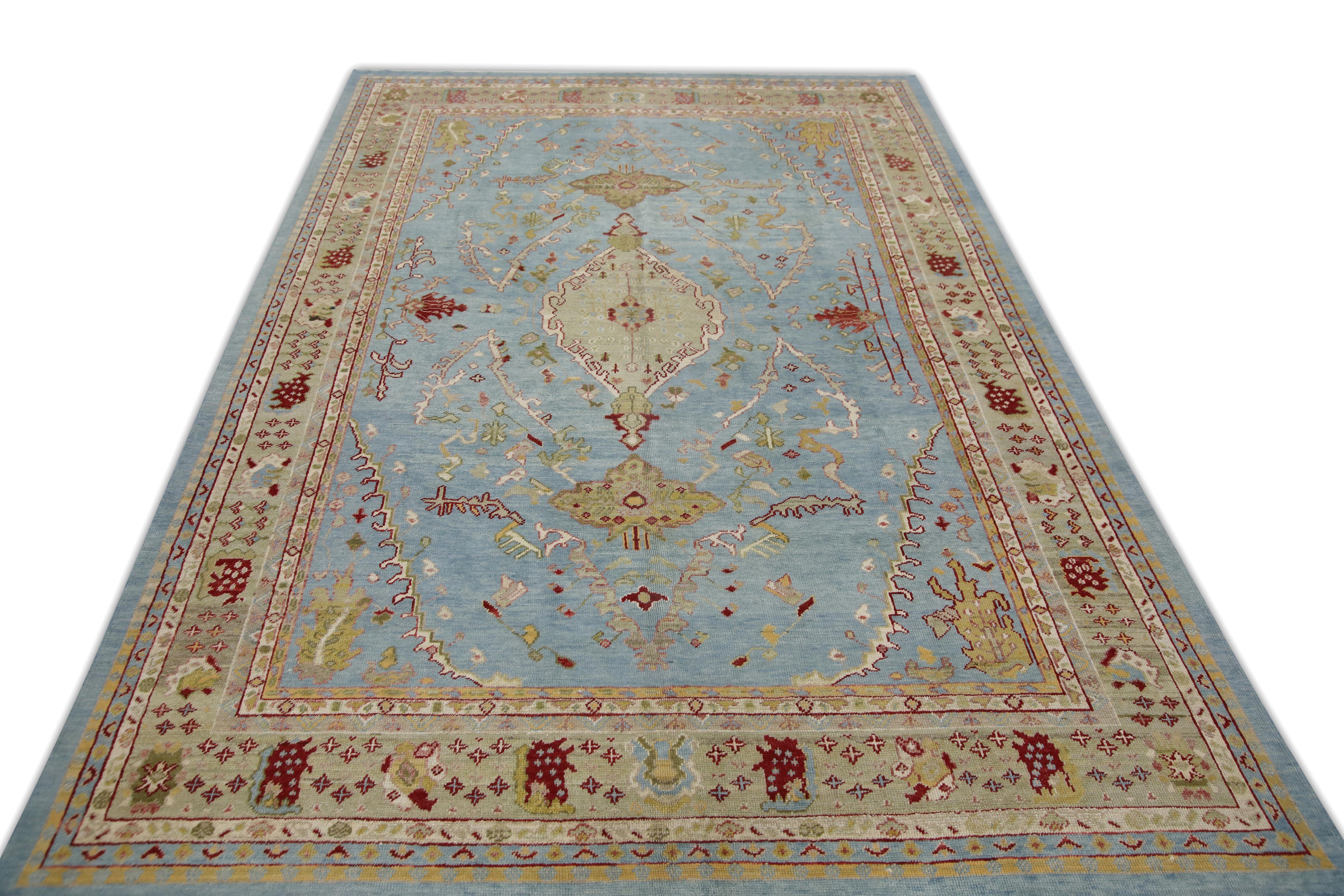 Oushak-Teppich Orientalischer handgeknüpfter türkischer Teppich aus alter Wolle 7'9