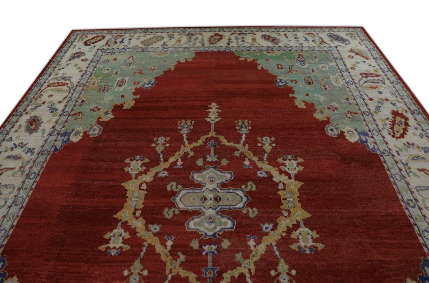 Oushak Teppich Orientalisch Hand geknüpft Türkisch Alte Wolle Oushak 9'4