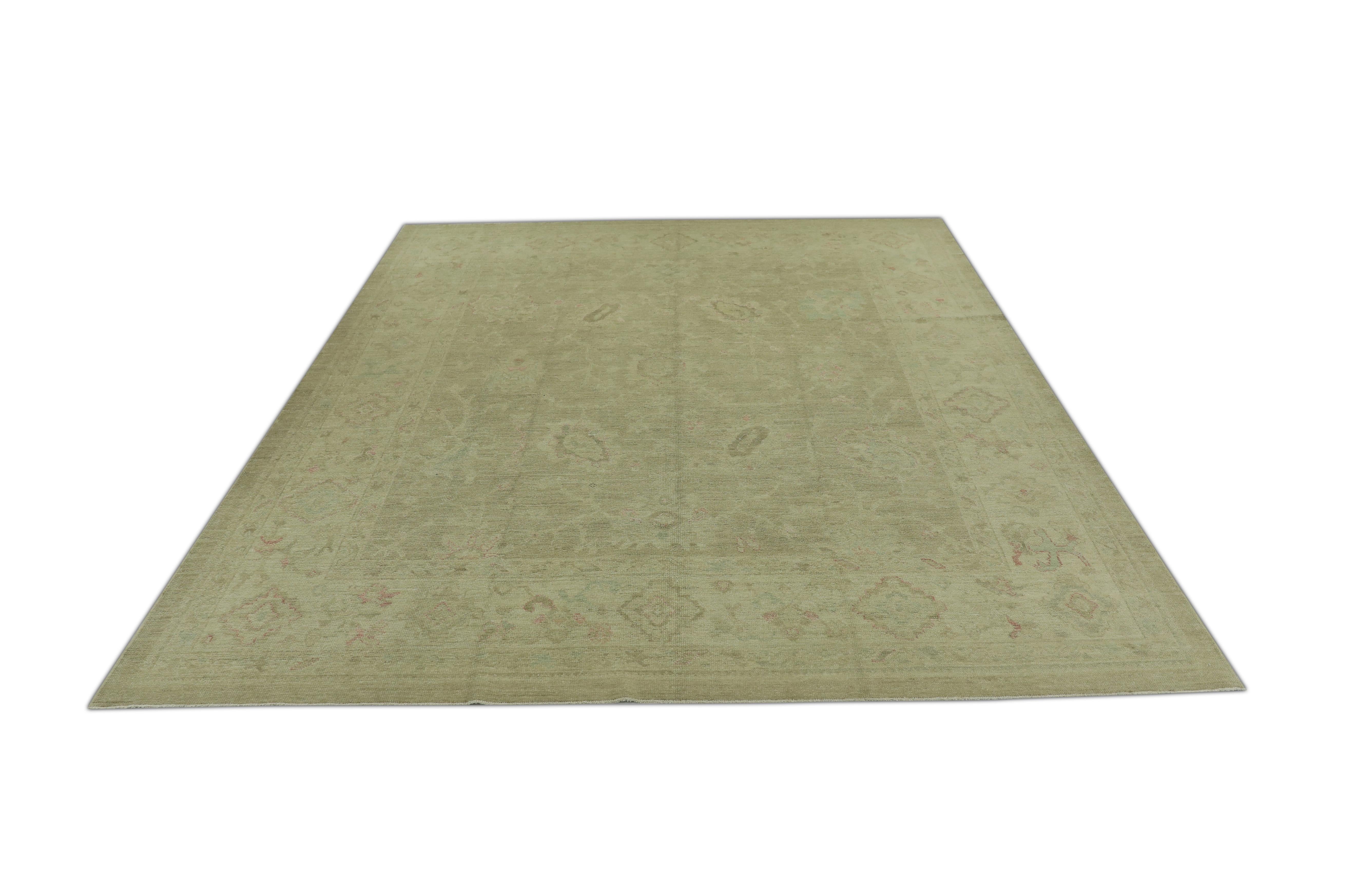 XXI secolo e contemporaneo Tappeto Oushak Orientale annodato a mano Turco Oushak 10' x 11' #347 in vendita