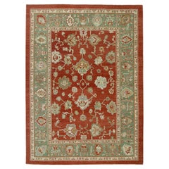 Oushak Rug Oriental Hand Knotted Turkish Oushak 10
 x 13
4" #7122