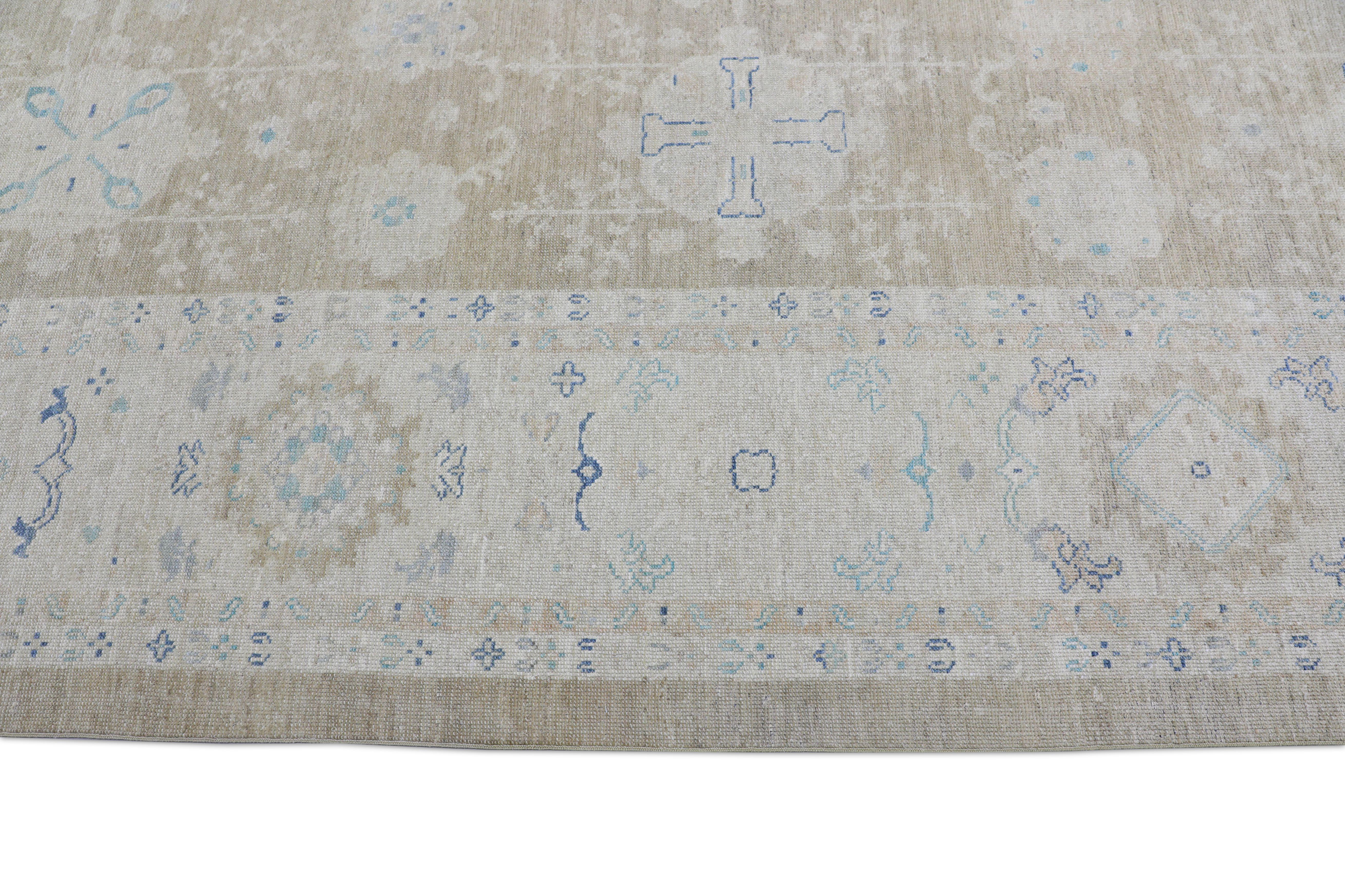 Noué à la main Tapis oriental noué à la main turc Oushak 10'10
