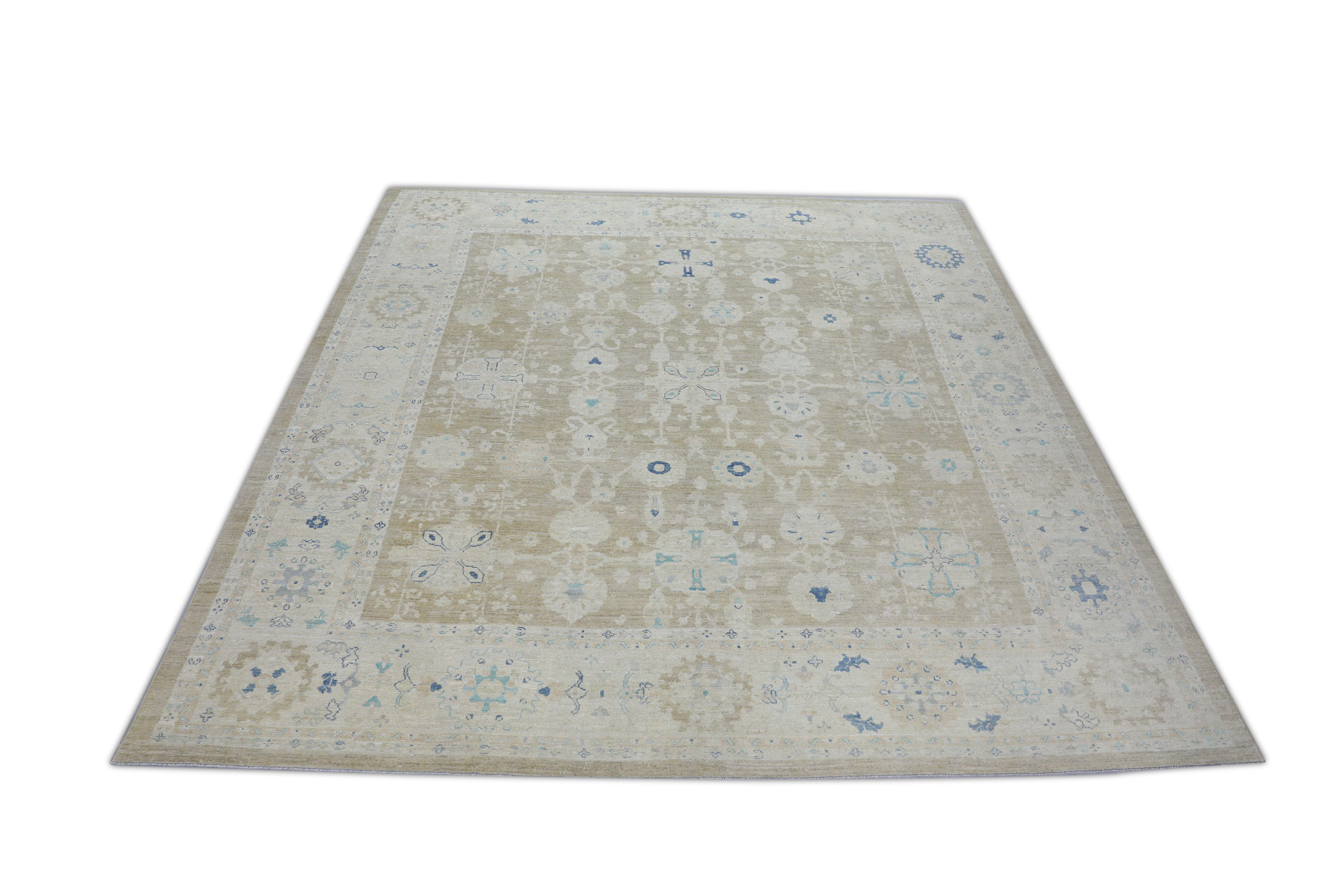 XXIe siècle et contemporain Tapis oriental noué à la main turc Oushak 10'10