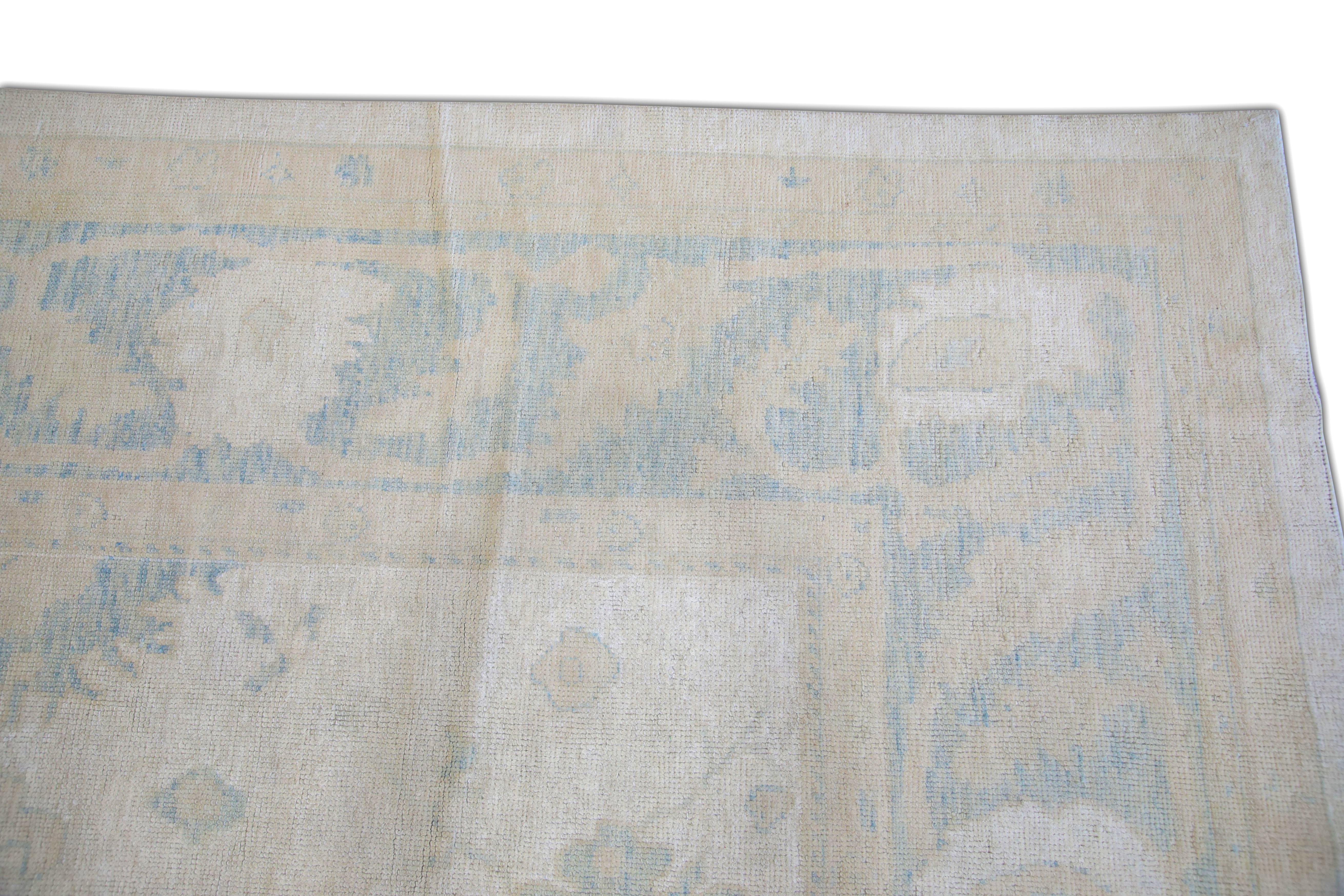 Oushak Rug Oriental Hand Knotted Turkish Oushak 10'11