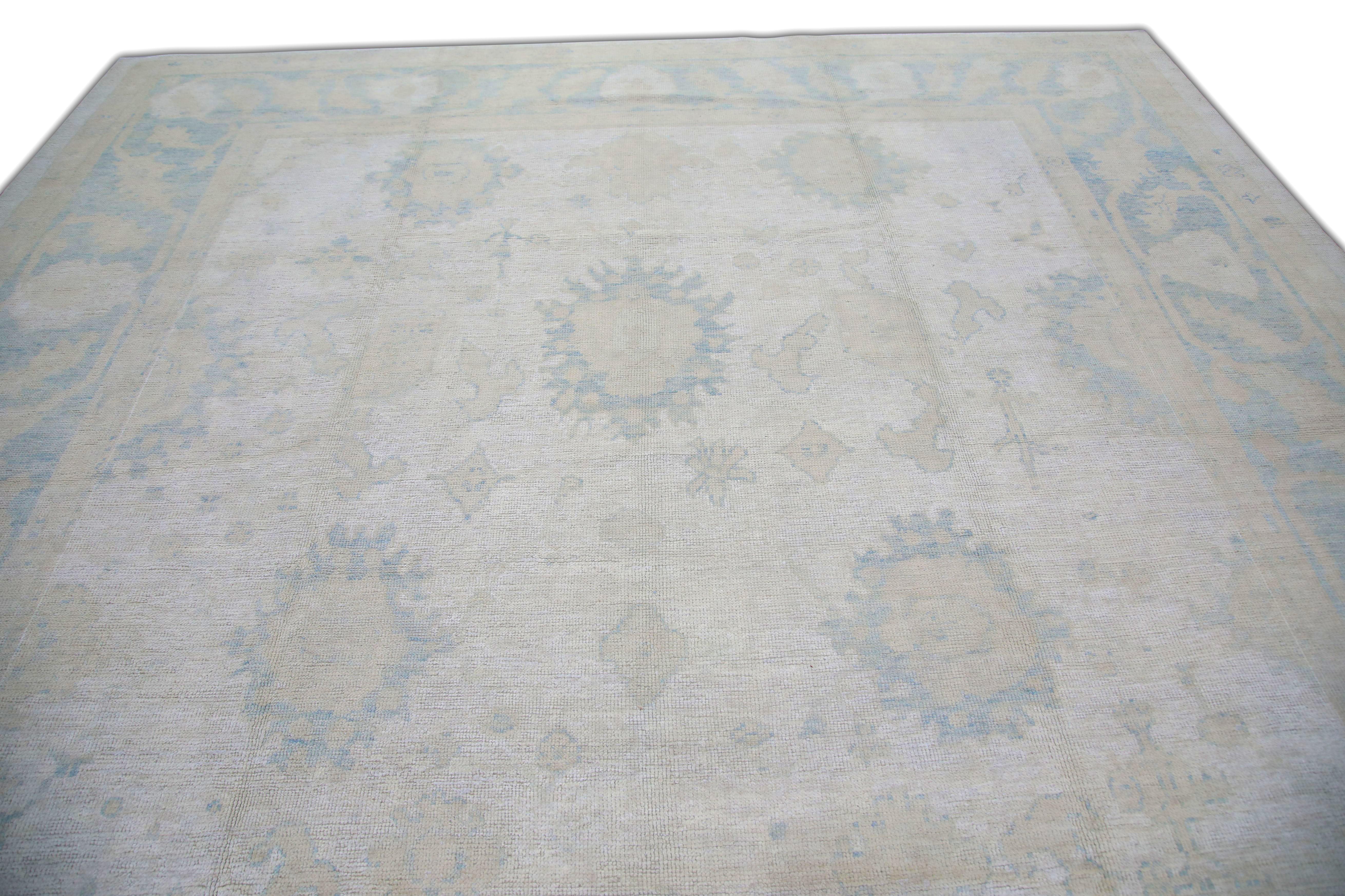 Hand-Knotted Oushak Rug Oriental Hand Knotted Turkish Oushak 10'11